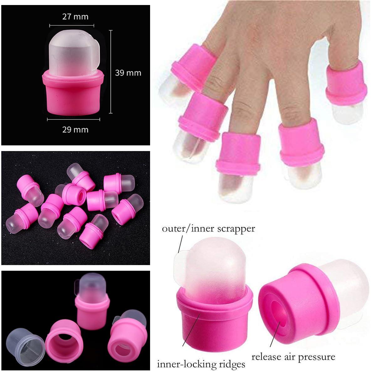 Tapa de Remojo para Uñas AKOAK - 10 Clips Rosa Desmontables