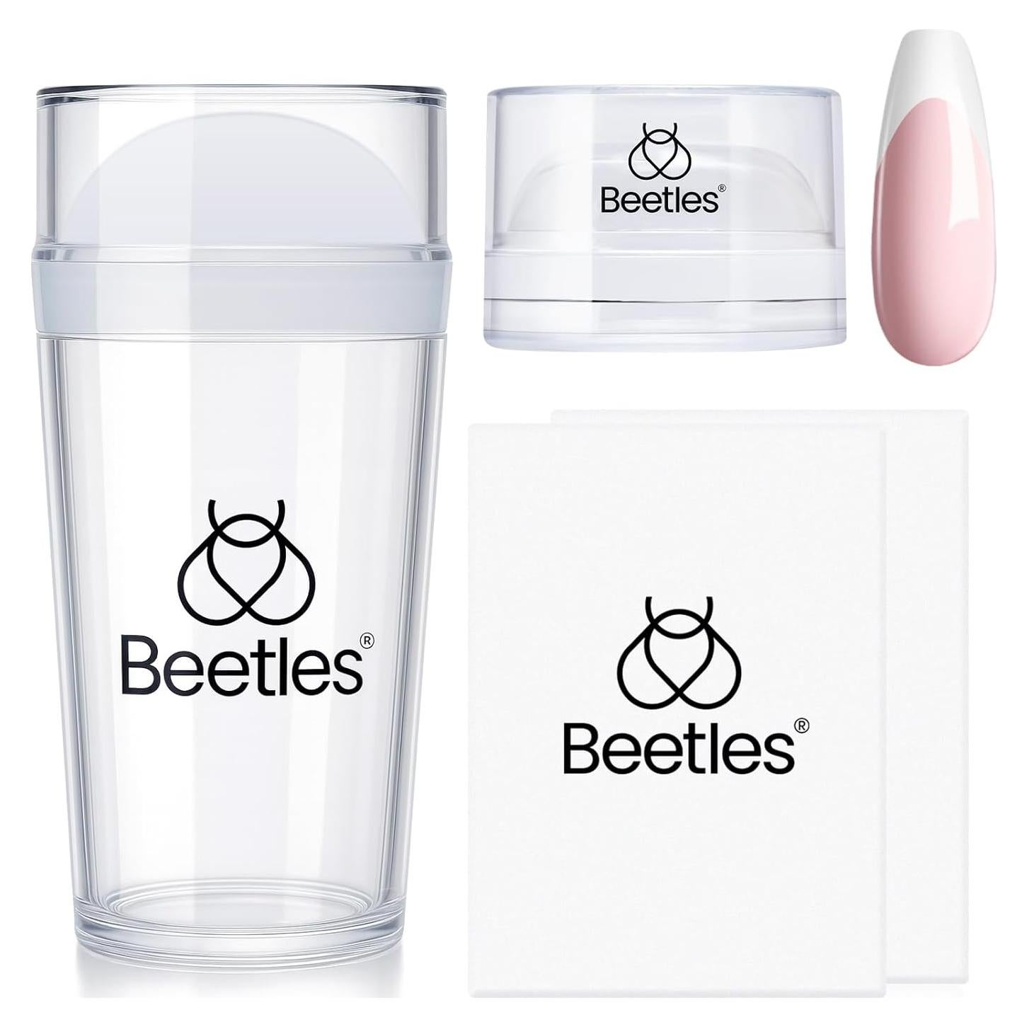 Beetles Sello de Uñas 4Pcs Punta Francesa con Raspadores