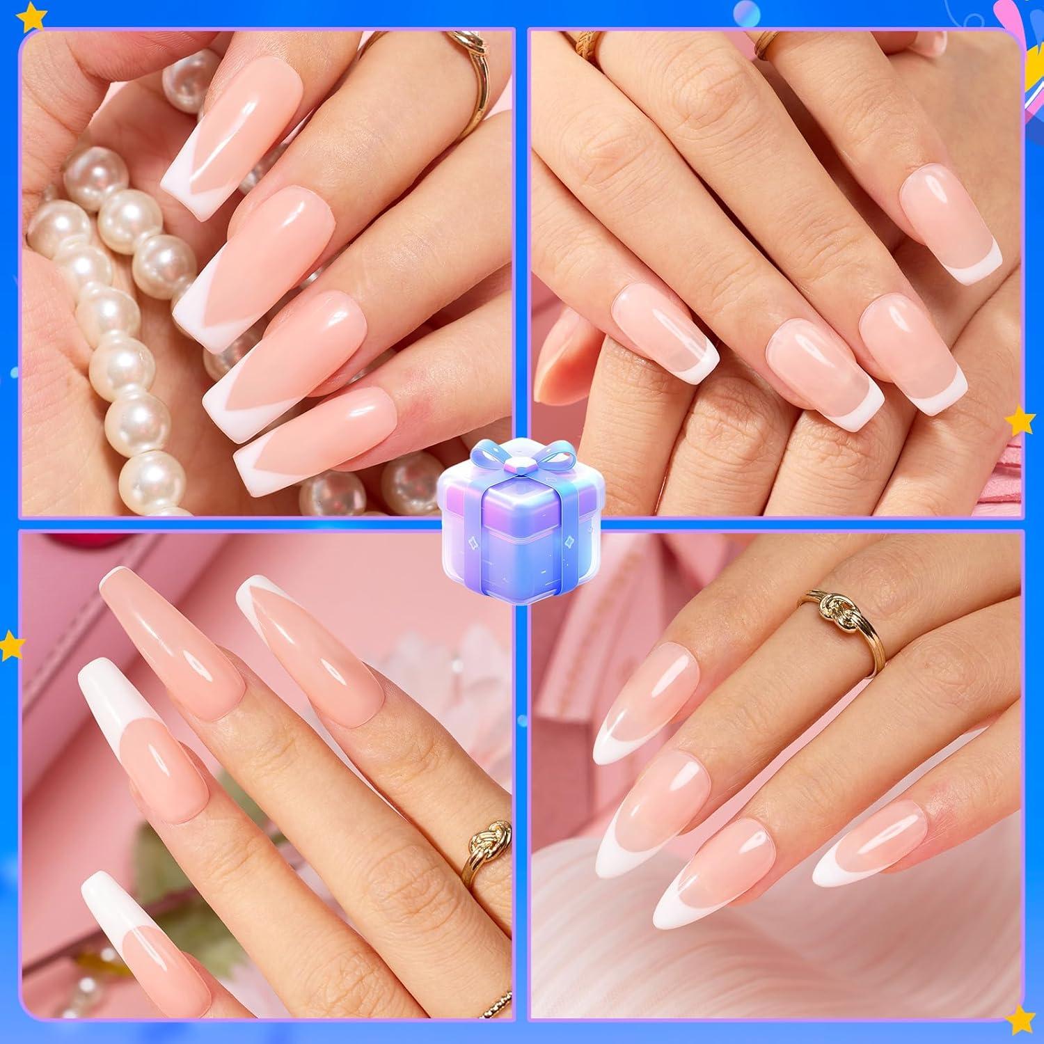 Beetles Sello de Uñas 4Pcs Punta Francesa con Raspadores