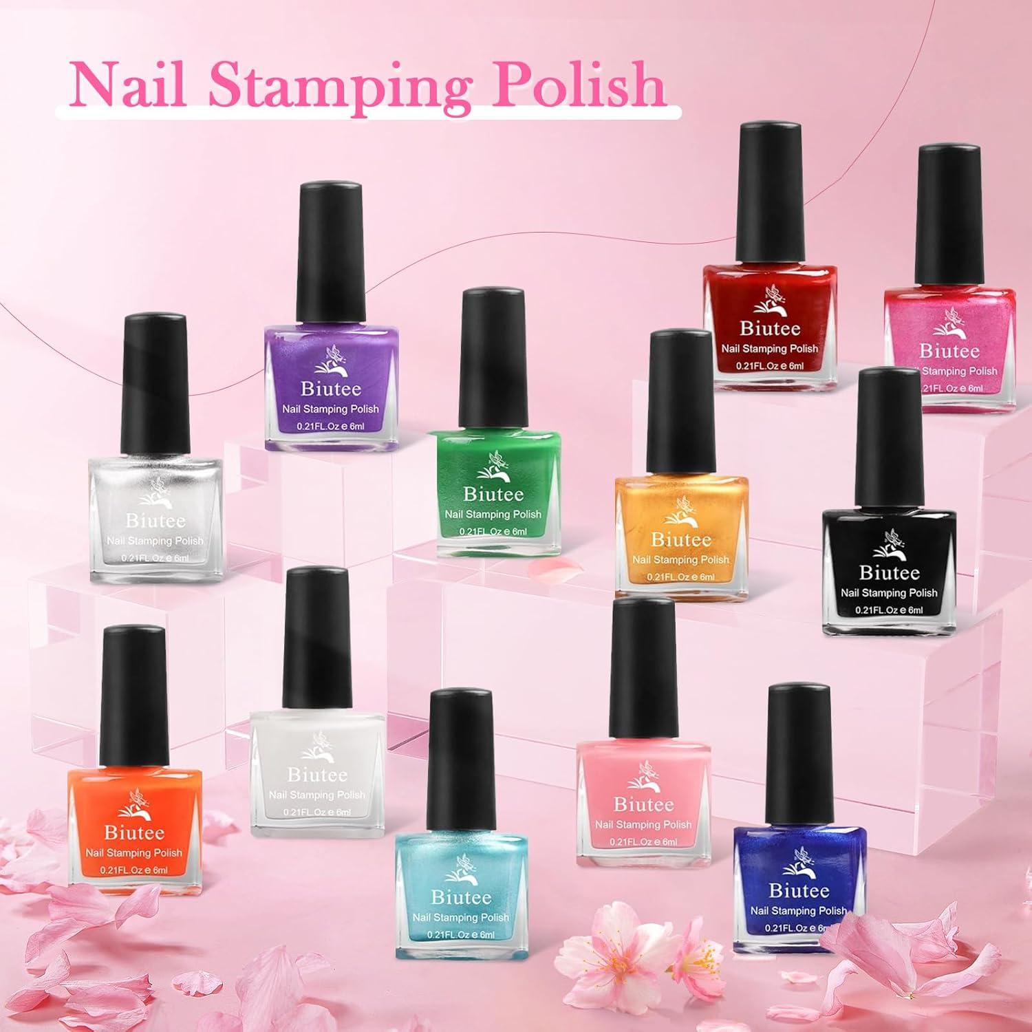 Esmalte de Uñas para Estampado Biutee 12 Colores 6ML