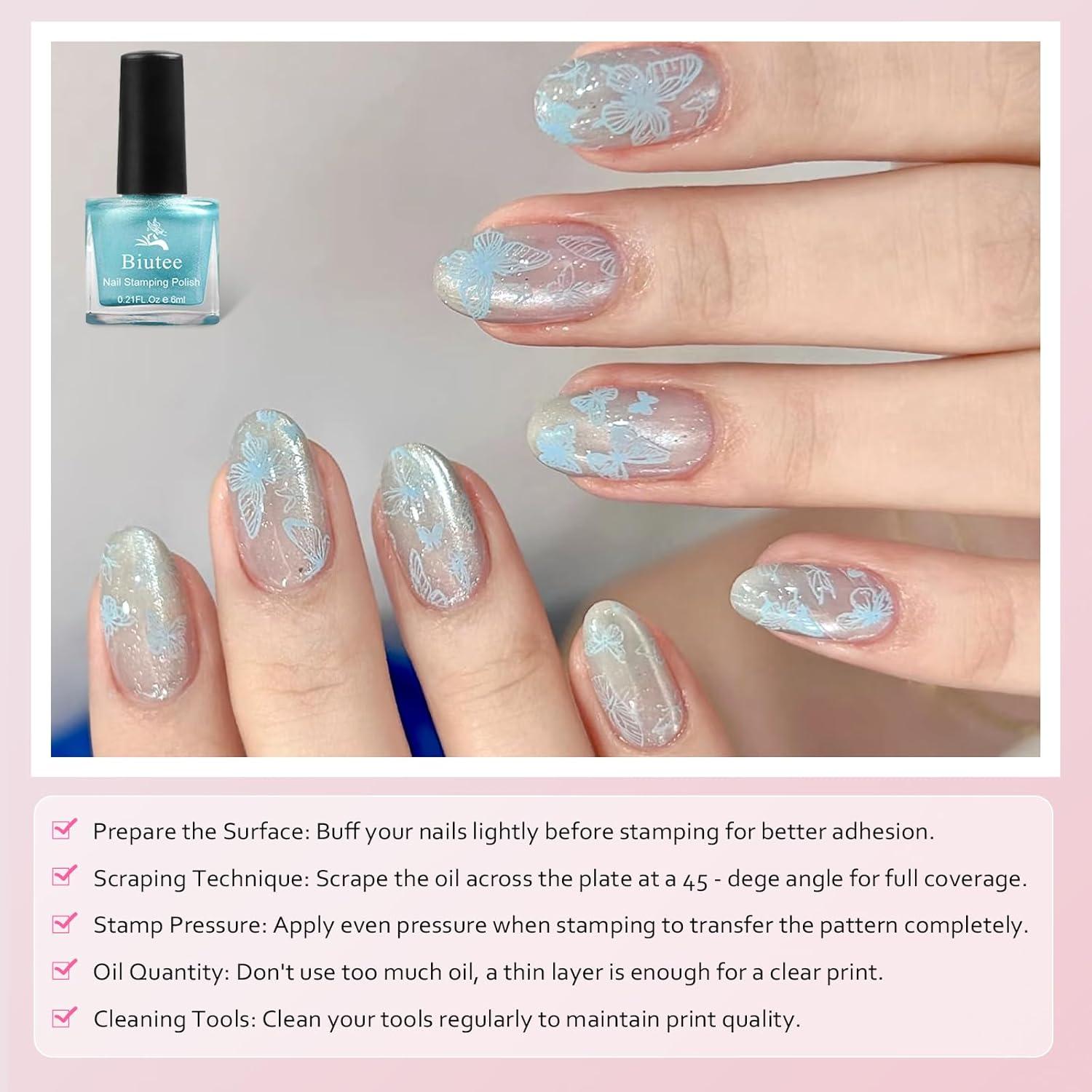 Esmalte de Uñas para Estampado Biutee 12 Colores 6ML