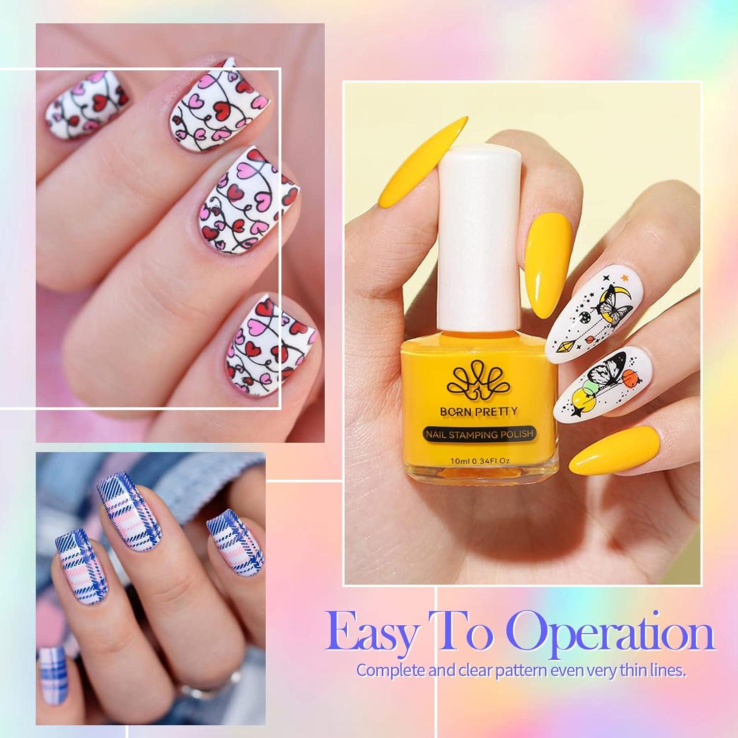 Esmalte de Estampado de Uñas Born Pretty, Set 12 Colores 10ml