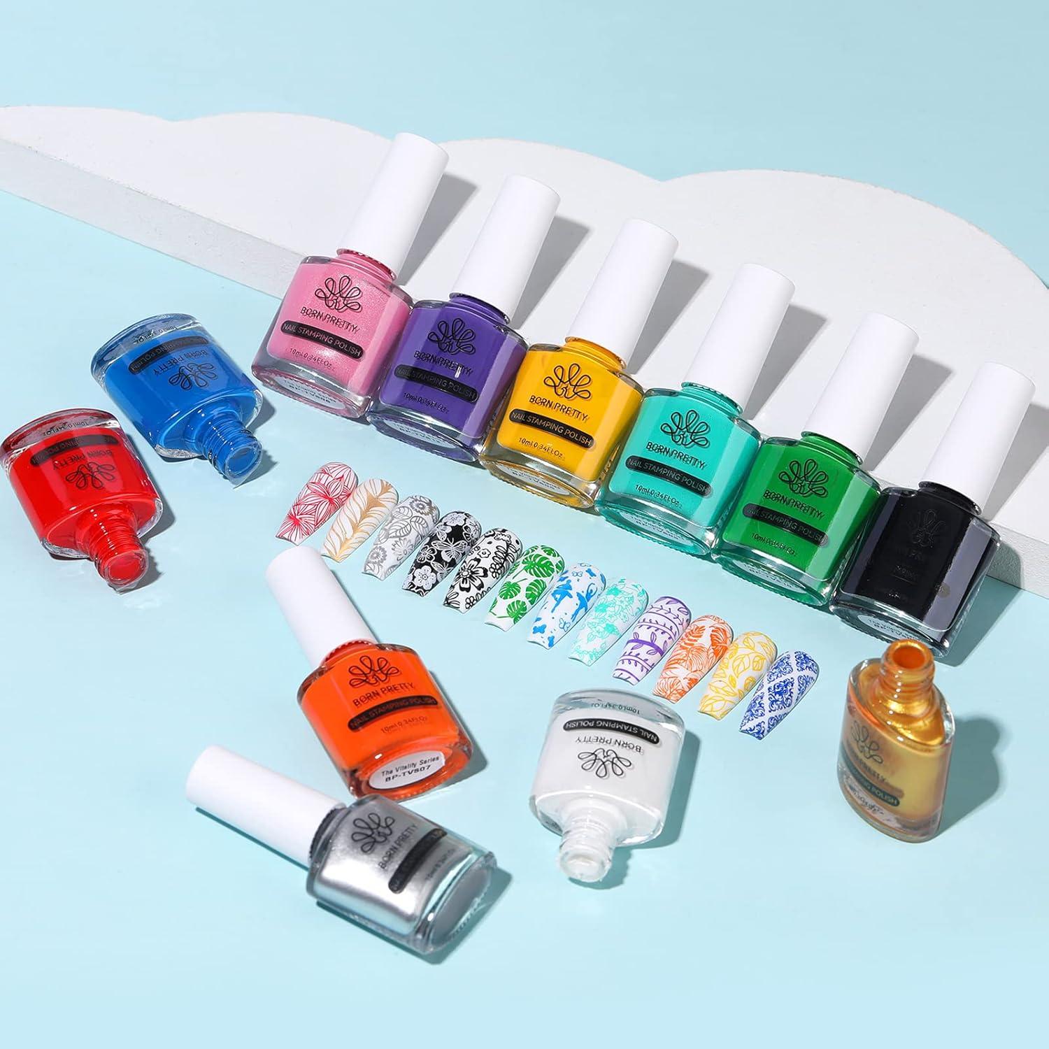 Esmalte de Estampado de Uñas Born Pretty, Set 12 Colores 10ml