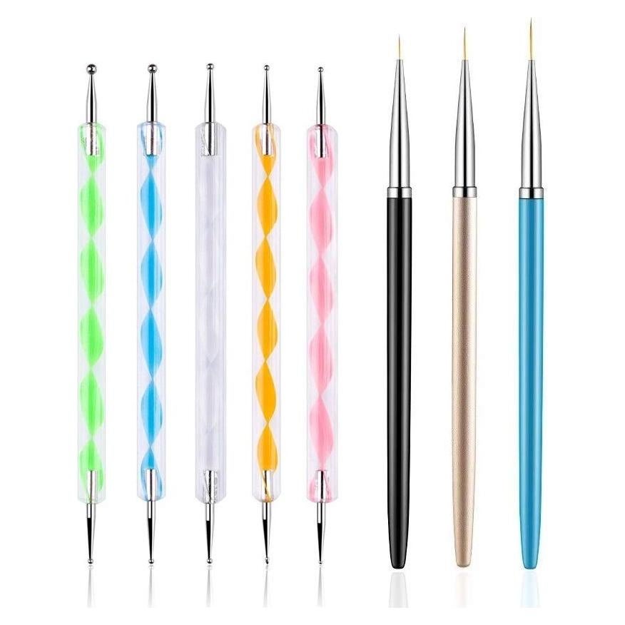 Juego de 8 Herramientas para Arte de Uñas FULINJOY