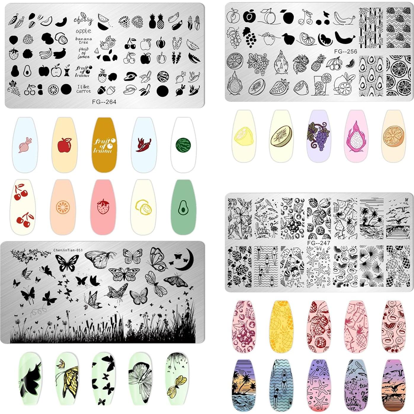 Kit de Estampado de Uñas AddFavor 6 Piezas Verano