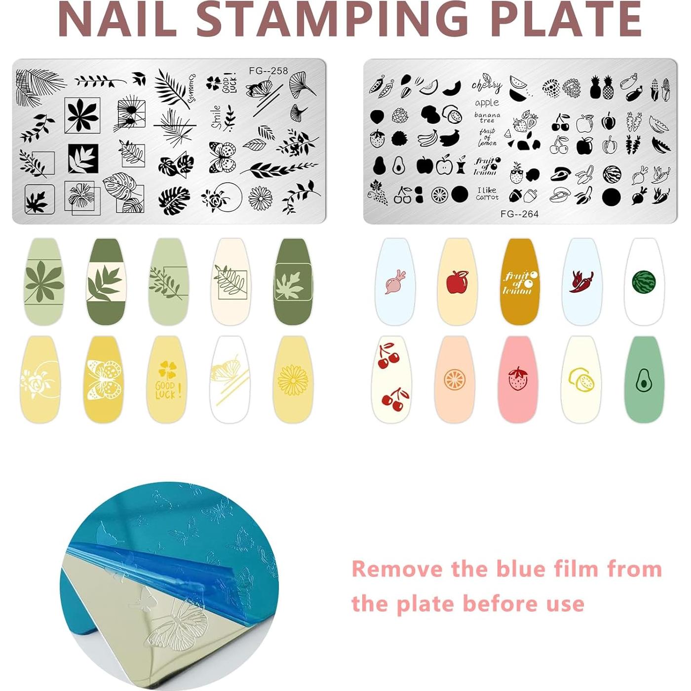 Kit de Estampado de Uñas AddFavor 6 Piezas Verano