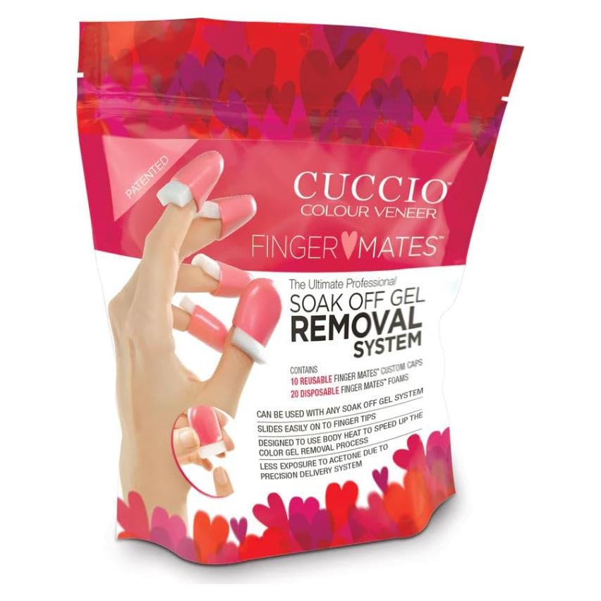 Sistema de Remoción de Gel Cuccio Finger Mates - 10 Tapas y 20 Almohadillas
