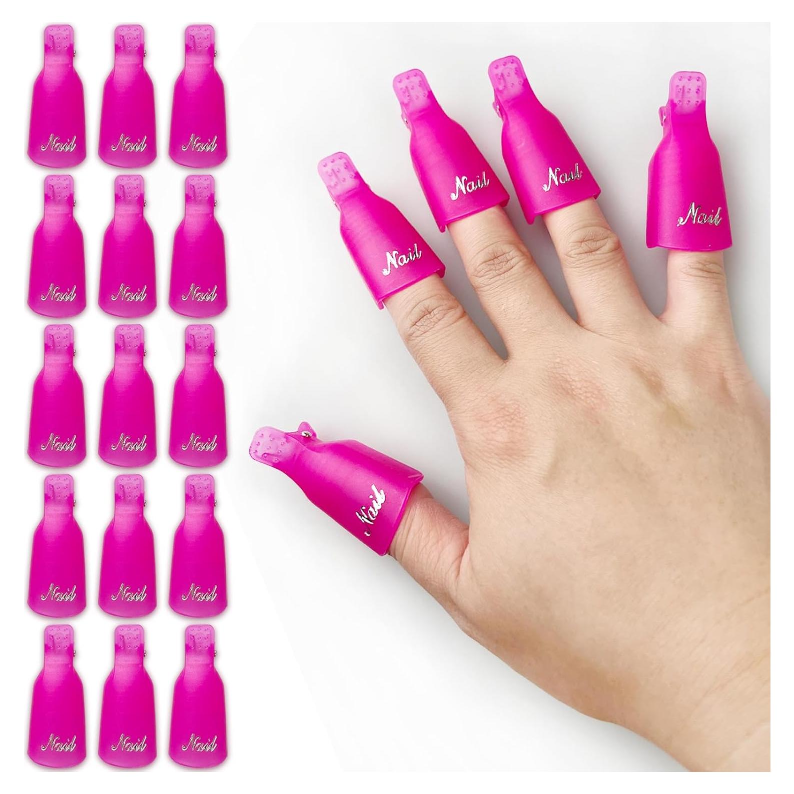 Juego de 20 Clips para Quitar Esmalte UV Jaasuee Rosa