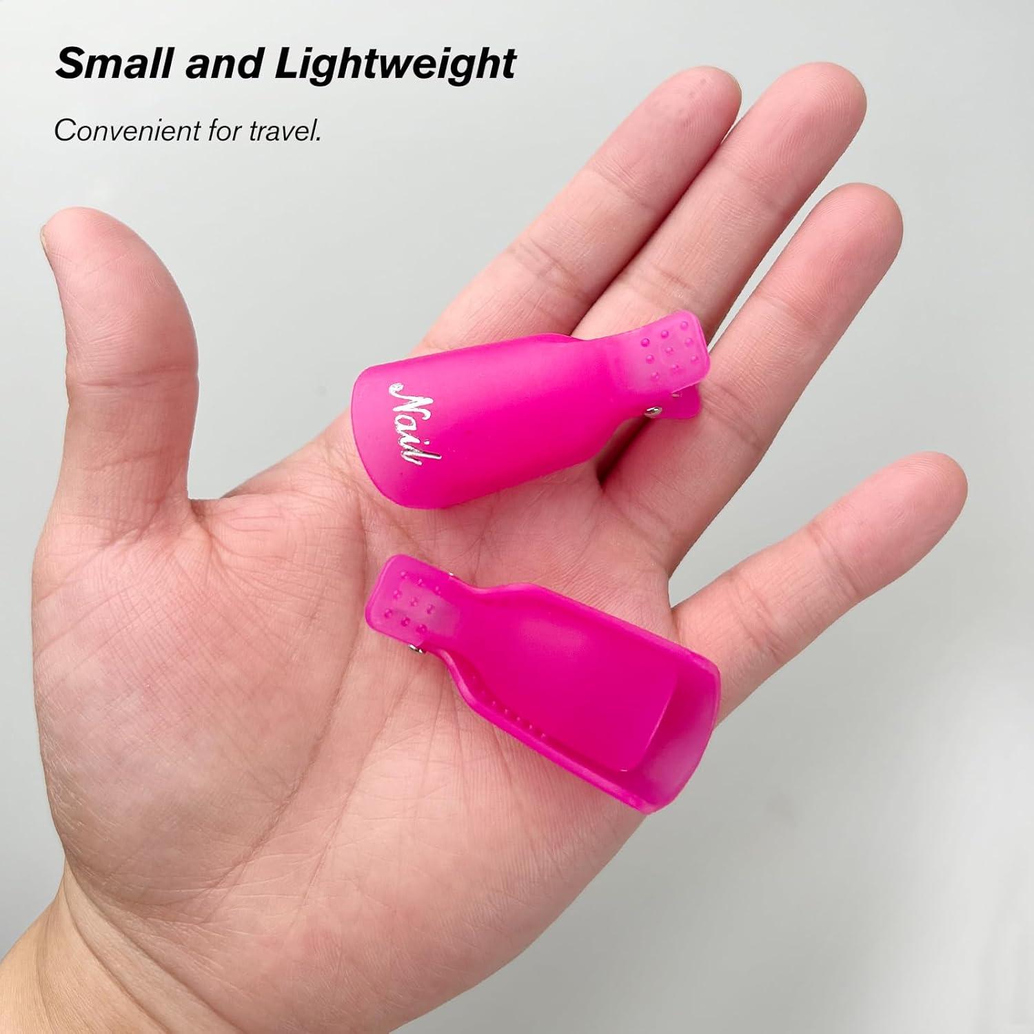 Juego de 20 Clips para Quitar Esmalte UV Jaasuee Rosa