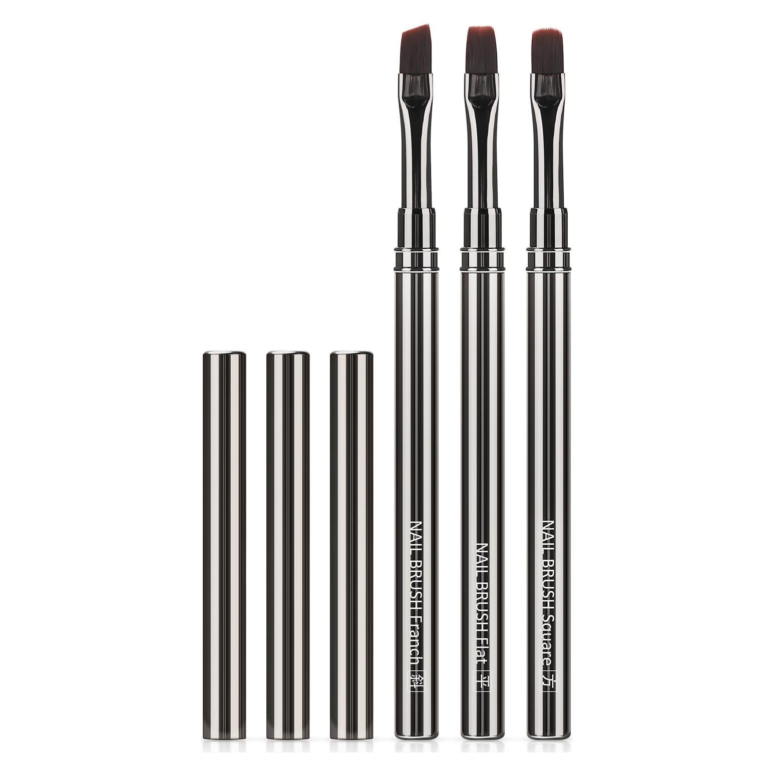 Set de Pinceles de Limpieza para Uñas JASSINS - 3 Pcs Cobre