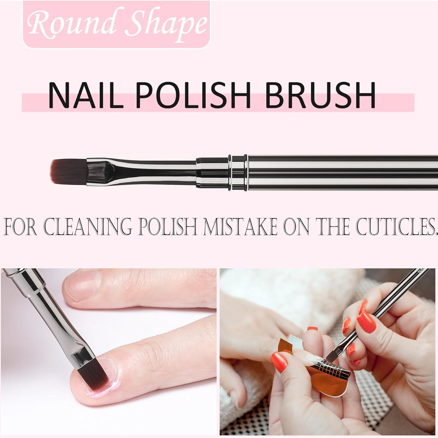 Set de Pinceles de Limpieza para Uñas JASSINS - 3 Pcs Cobre