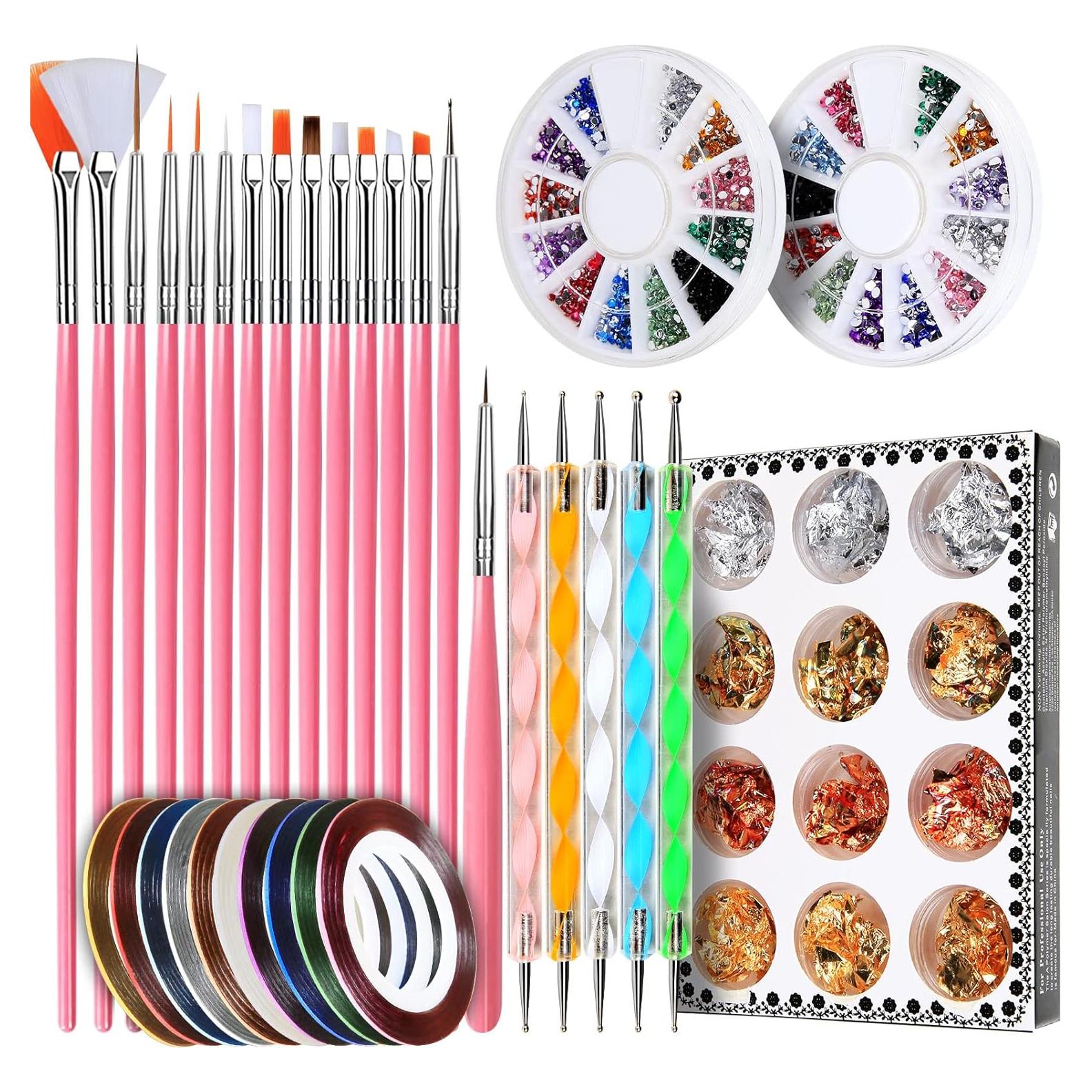 Kit de Arte de Uñas Teenitor con 15 Pinceles y Accesorios