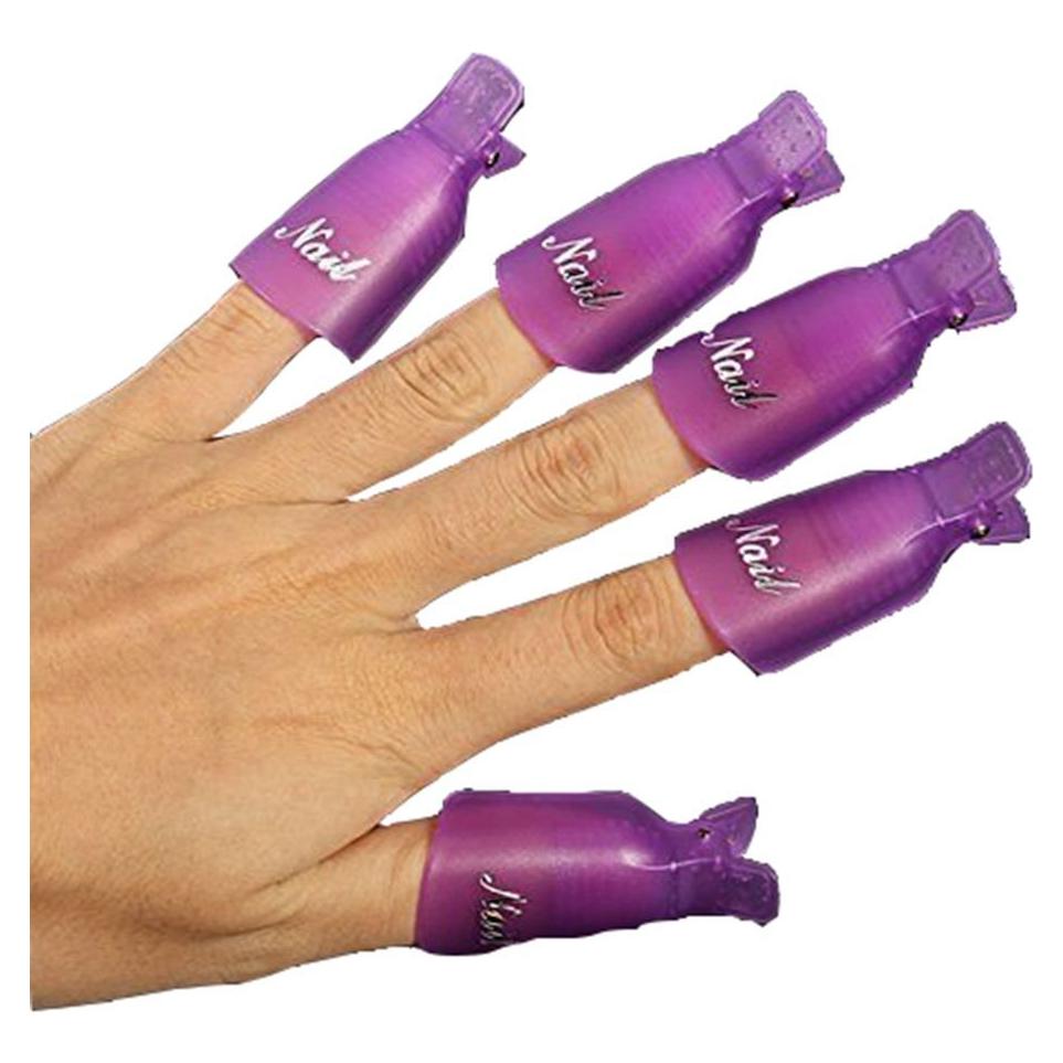 10 Capuchones Limpiadores de Esmalte de Uñas Morado HIGHROCK