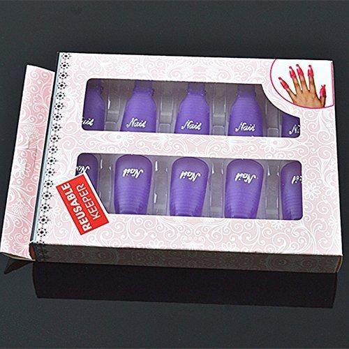 10 Capuchones Limpiadores de Esmalte de Uñas Morado HIGHROCK