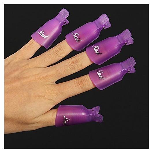 10 Piezas Clip Remover de Esmalte de Uñas Onwon Morado