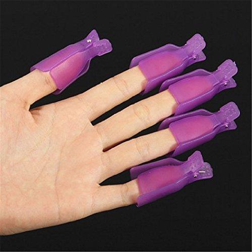 10 Piezas Clip Remover de Esmalte de Uñas Onwon Morado