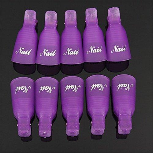 10 Piezas Clip Remover de Esmalte de Uñas Onwon Morado