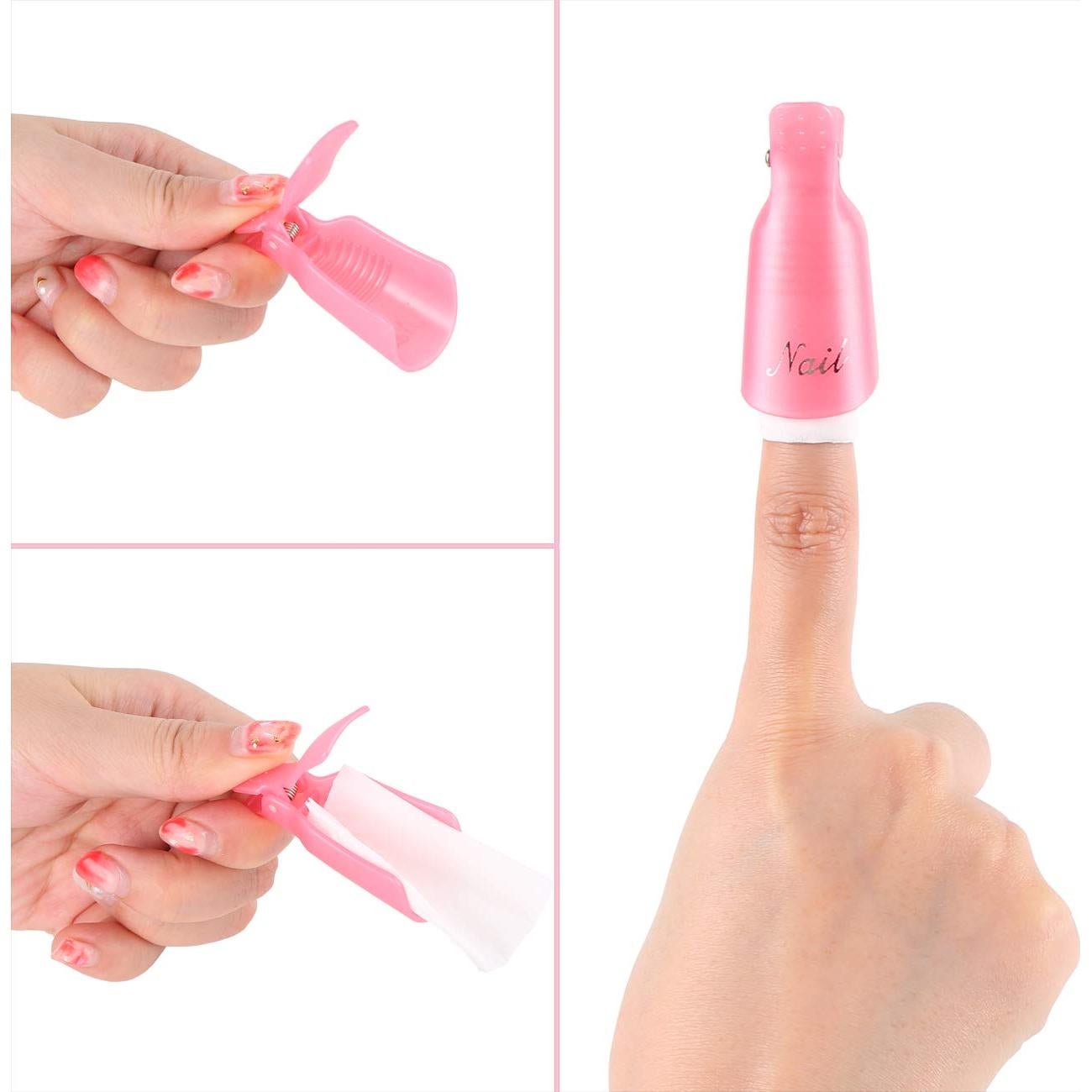 Clips de Plástico Dr.Uña para Quitar Esmalte de Uñas - 10 Pcs