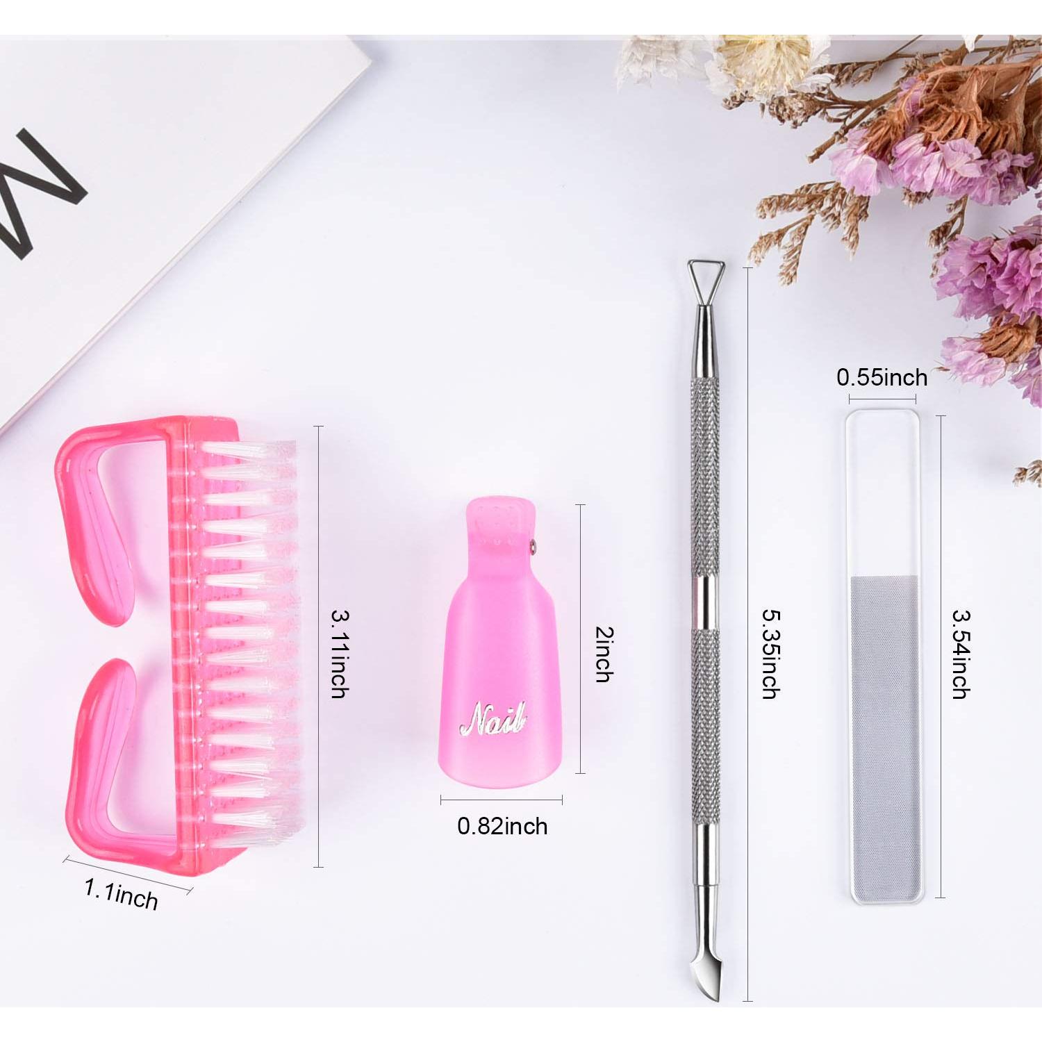 Kit Quitaesmalte Gel MORGLES Rosa con 10 Clips y 300 Discos