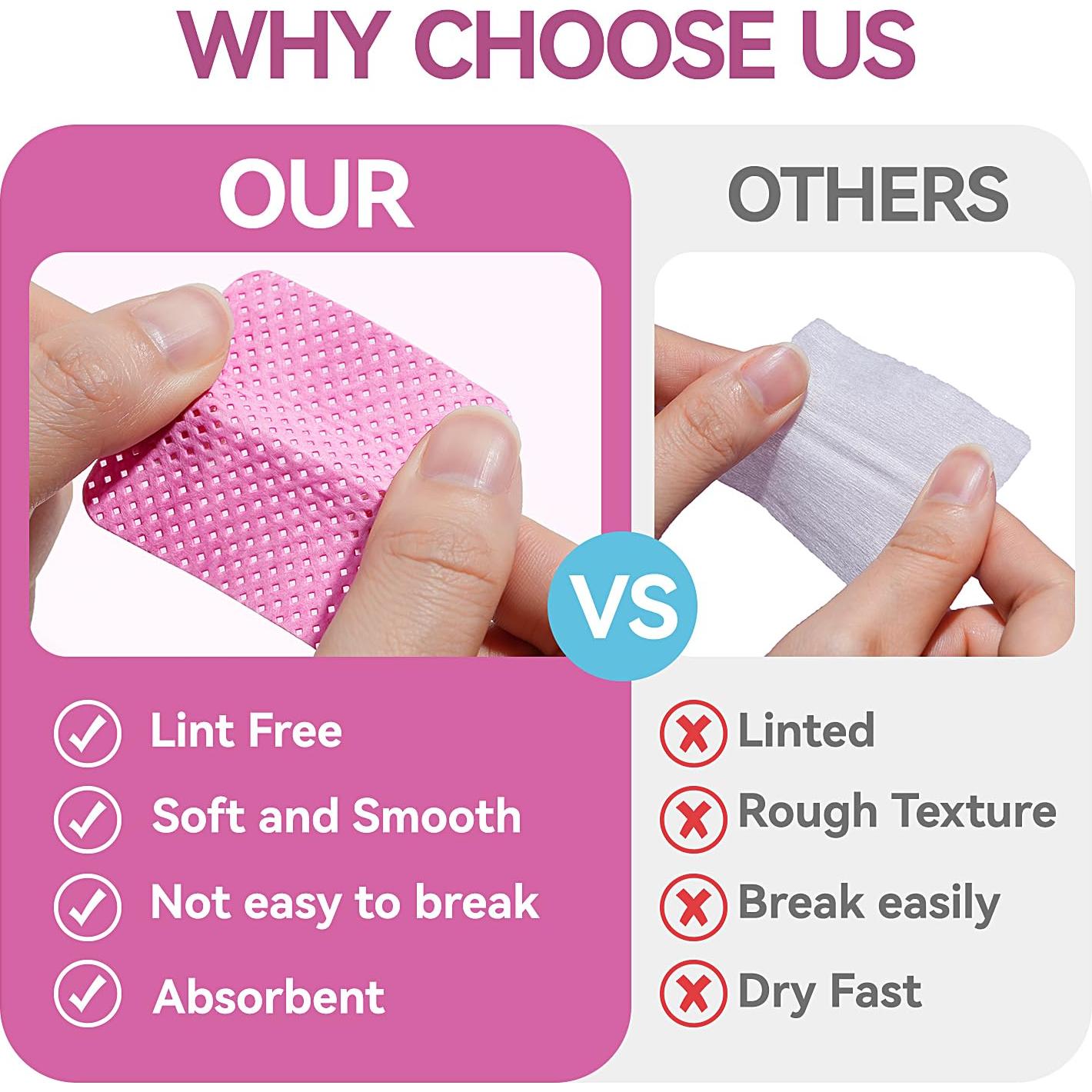 Kit de quitaesmalte profesional TsMADDTs con 540 toallitas