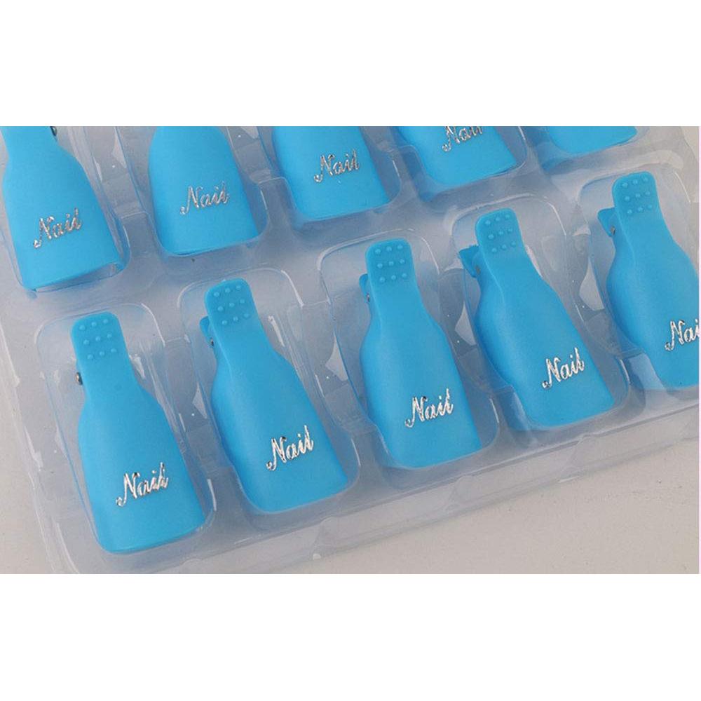 10 Piezas Clip Remover de Uñas Onwon para Esmalte UV Azul