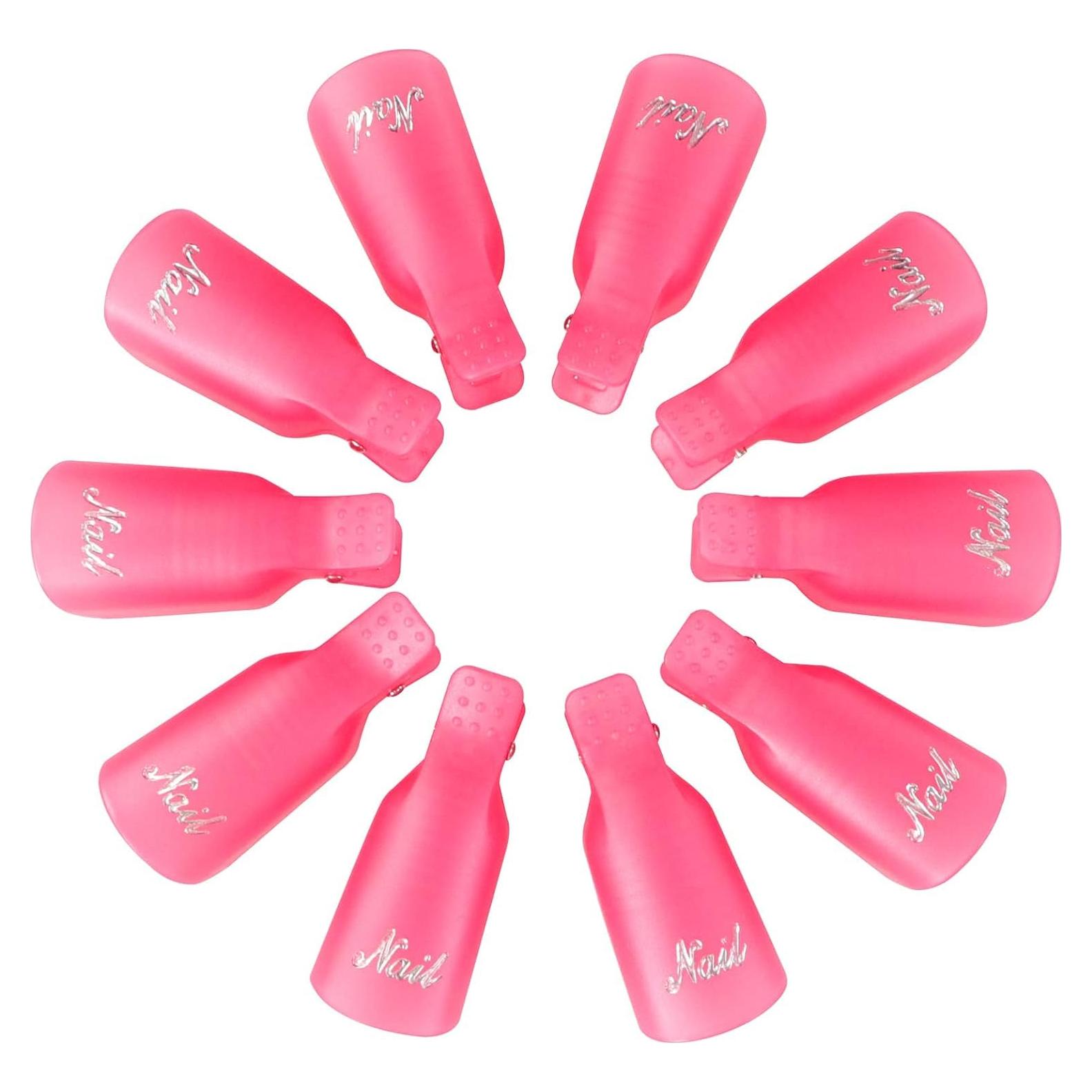 Juego de 10 Clips de Remoción de Esmalte de Uñas Rosa - Dayouwang