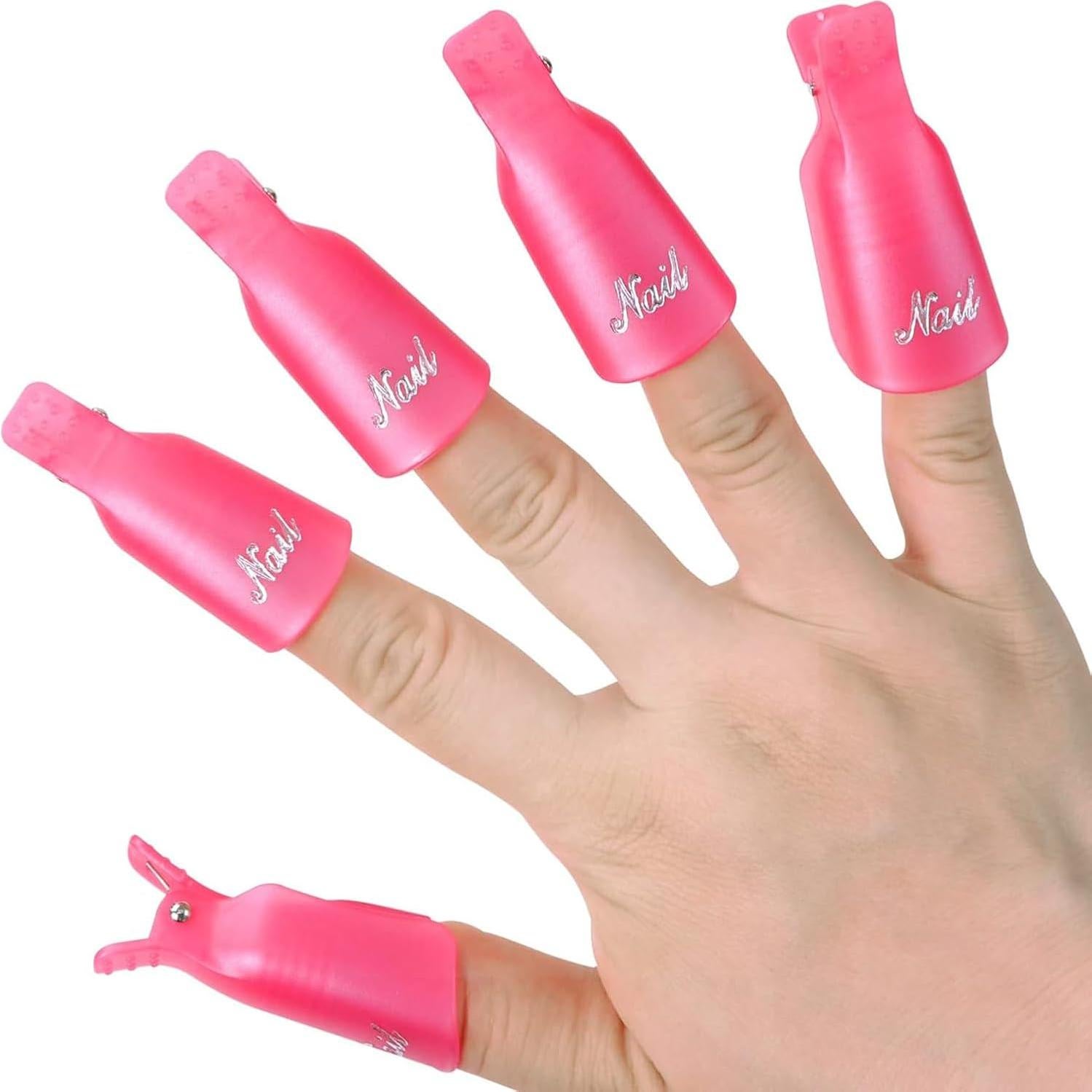 Juego de 10 Clips de Remoción de Esmalte de Uñas Rosa - Dayouwang