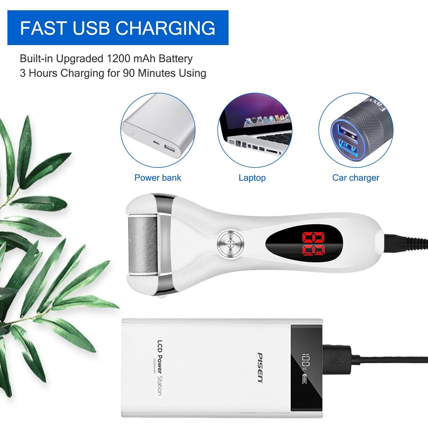 Removedor de Callos Eléctrico Elmchee con 3 Cabezas y Pantalla LED