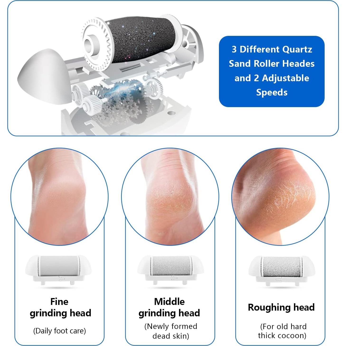 Removedor de Callos Eléctrico Elmchee con 3 Cabezas y Pantalla LED