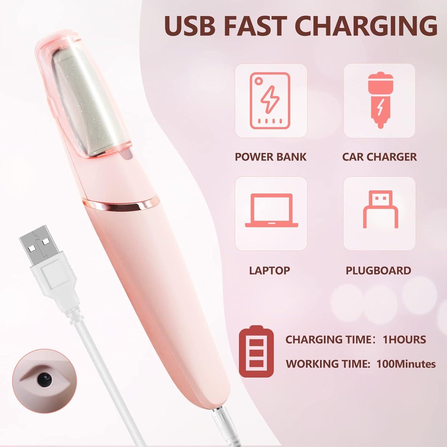 Removedor de Callos Eléctrico Haootadiy 12 en 1 Rosa