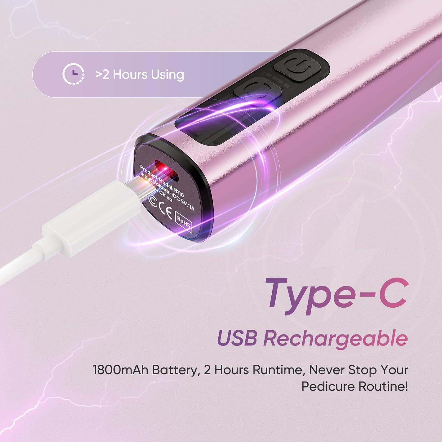 Removedor de Callos Eléctrico 2 en 1 Lima Recargable FR10