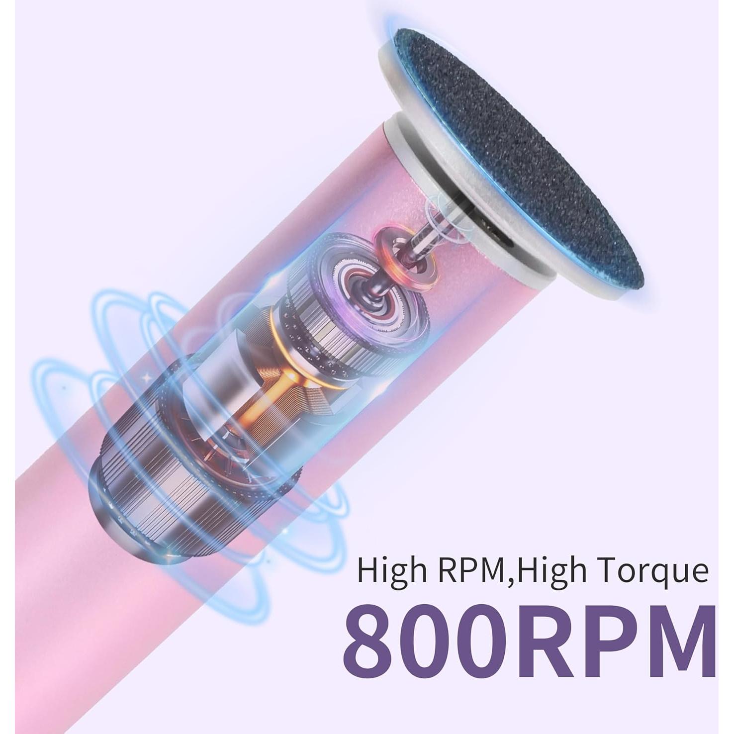 Removedor de Callos Eléctrico FancyJun 800RPM 4.8" Púrpura