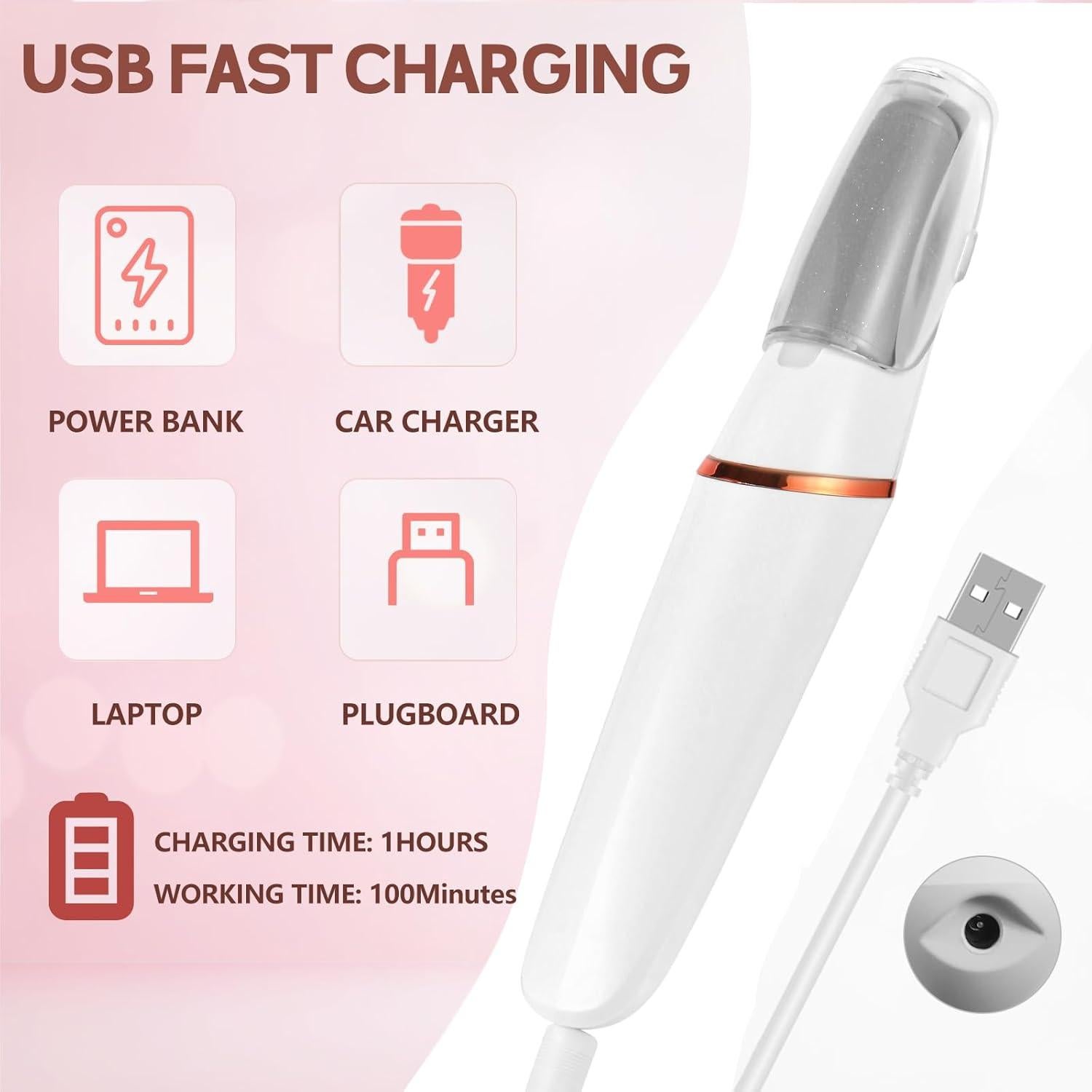 Removedor de Callos Eléctrico XinJuQuan - Pedicura Portátil 2 Velocidades