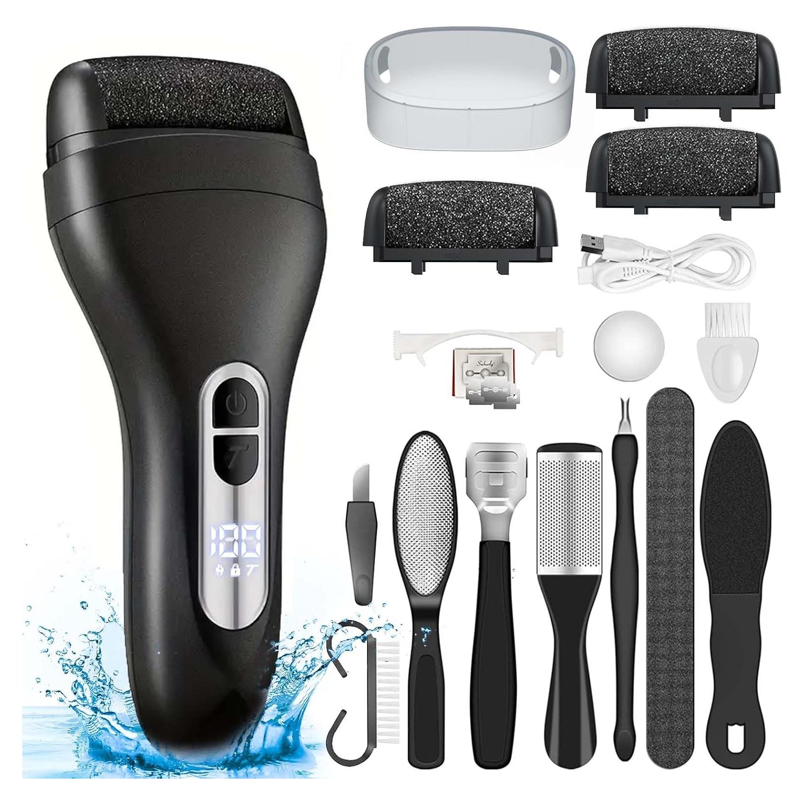 Removedor de Callos Eléctrico Hoxida con 3 Cabezales - Recargable y Resistente al Agua