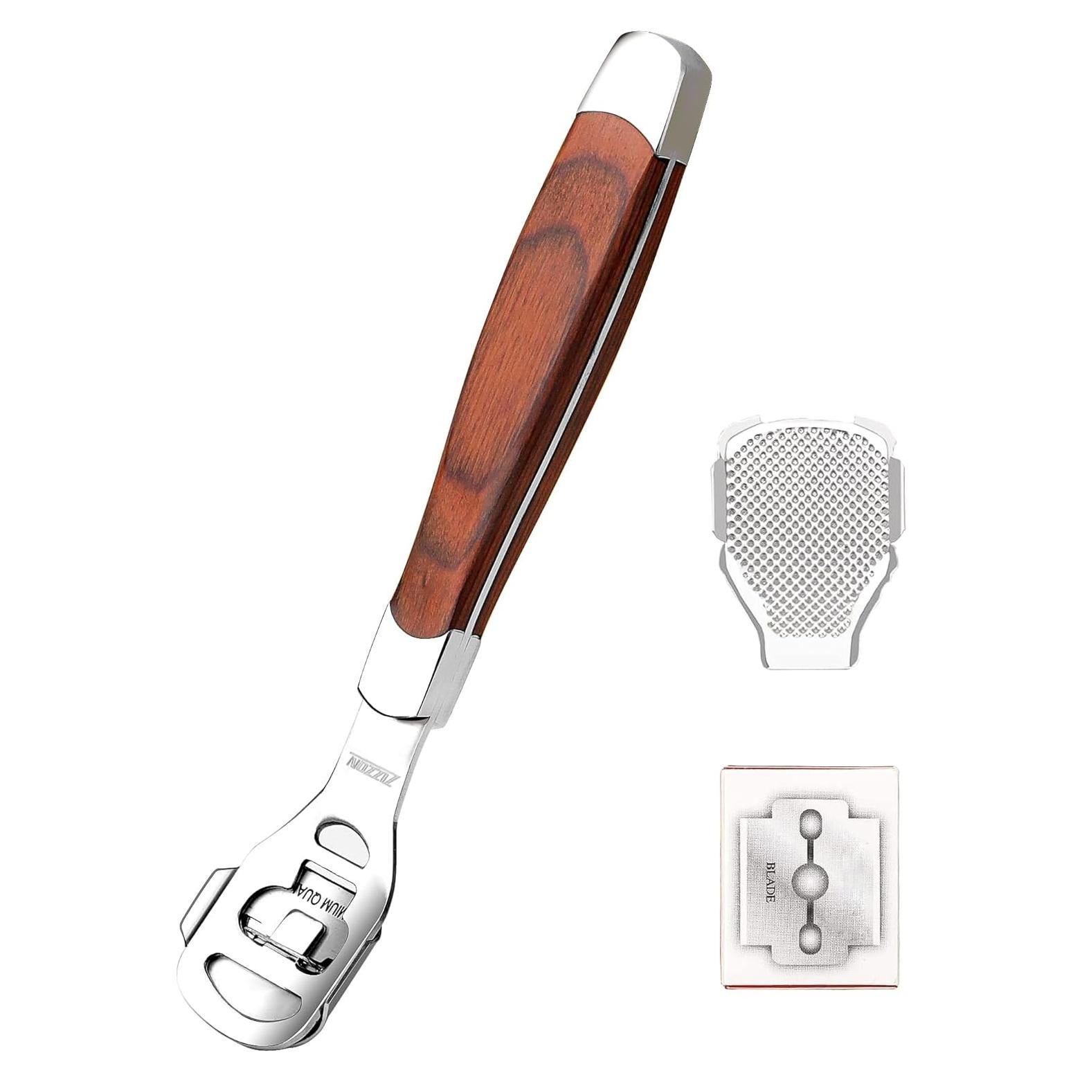 Raspador de Callos ZIZZON con Mango de Madera y 10 Cuchillas