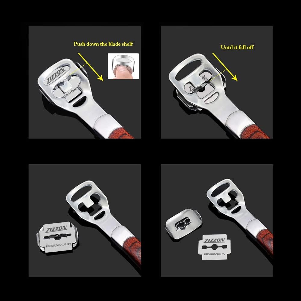 Raspador de Callos ZIZZON con Mango de Madera y 10 Cuchillas