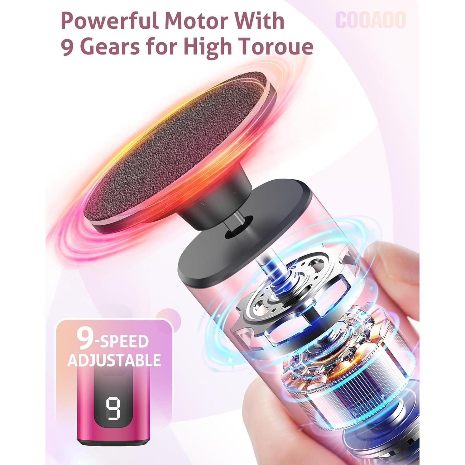 Removedor de Callos Eléctrico COOAOO 9 Velocidades USB