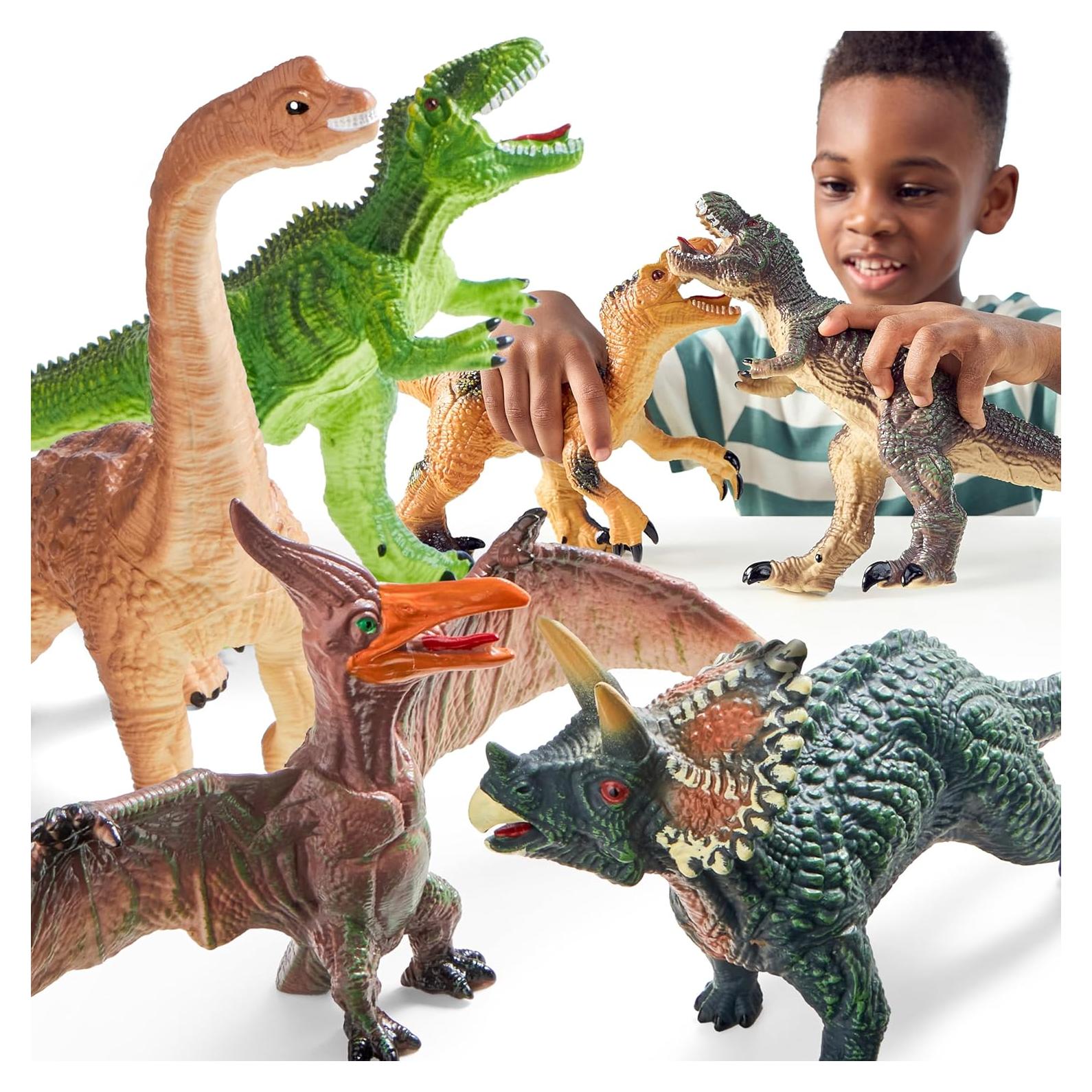 Set de Dinosaurios Jumbo Joyin con Libro Educativo 6 Piezas