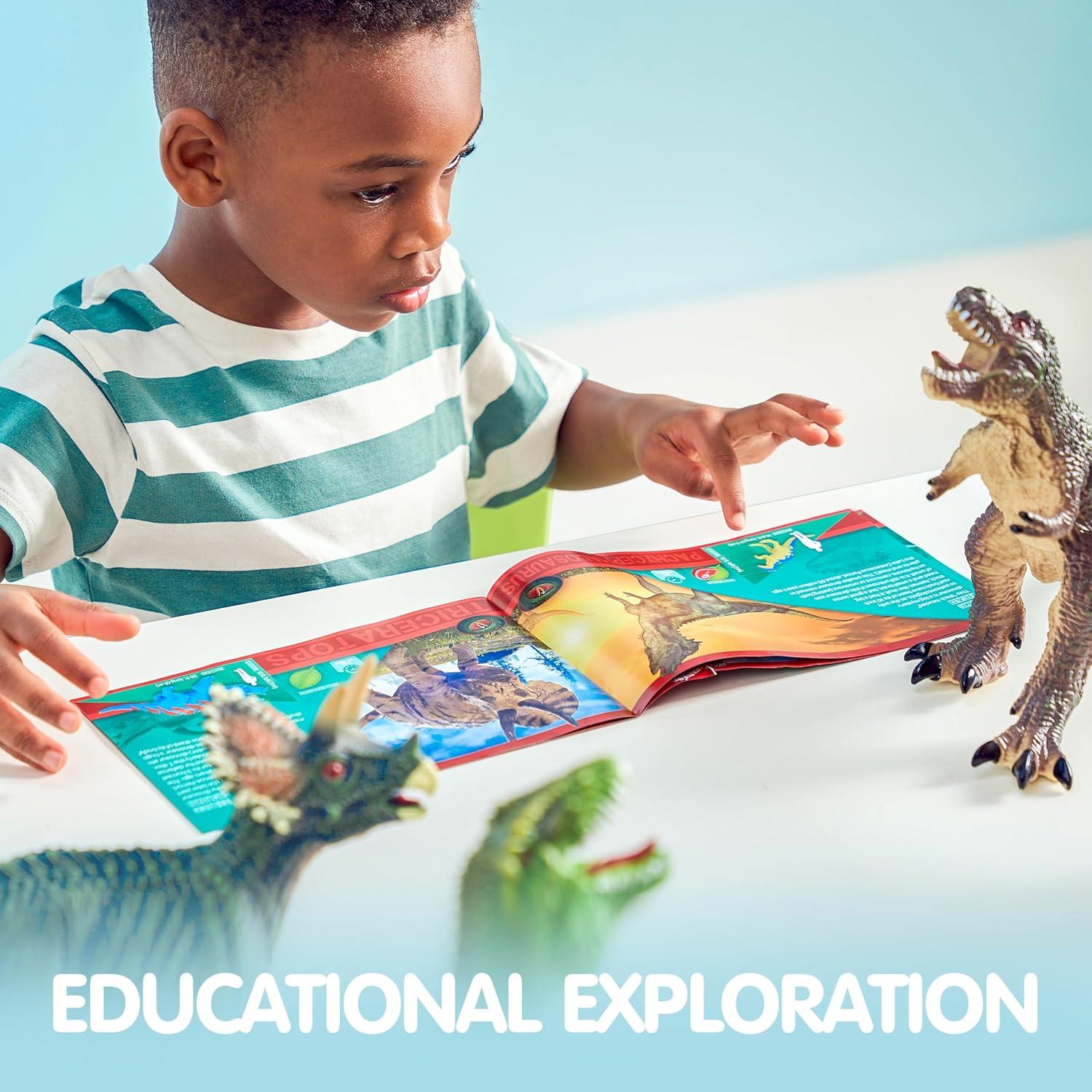 Set de Dinosaurios Jumbo Joyin con Libro Educativo 6 Piezas