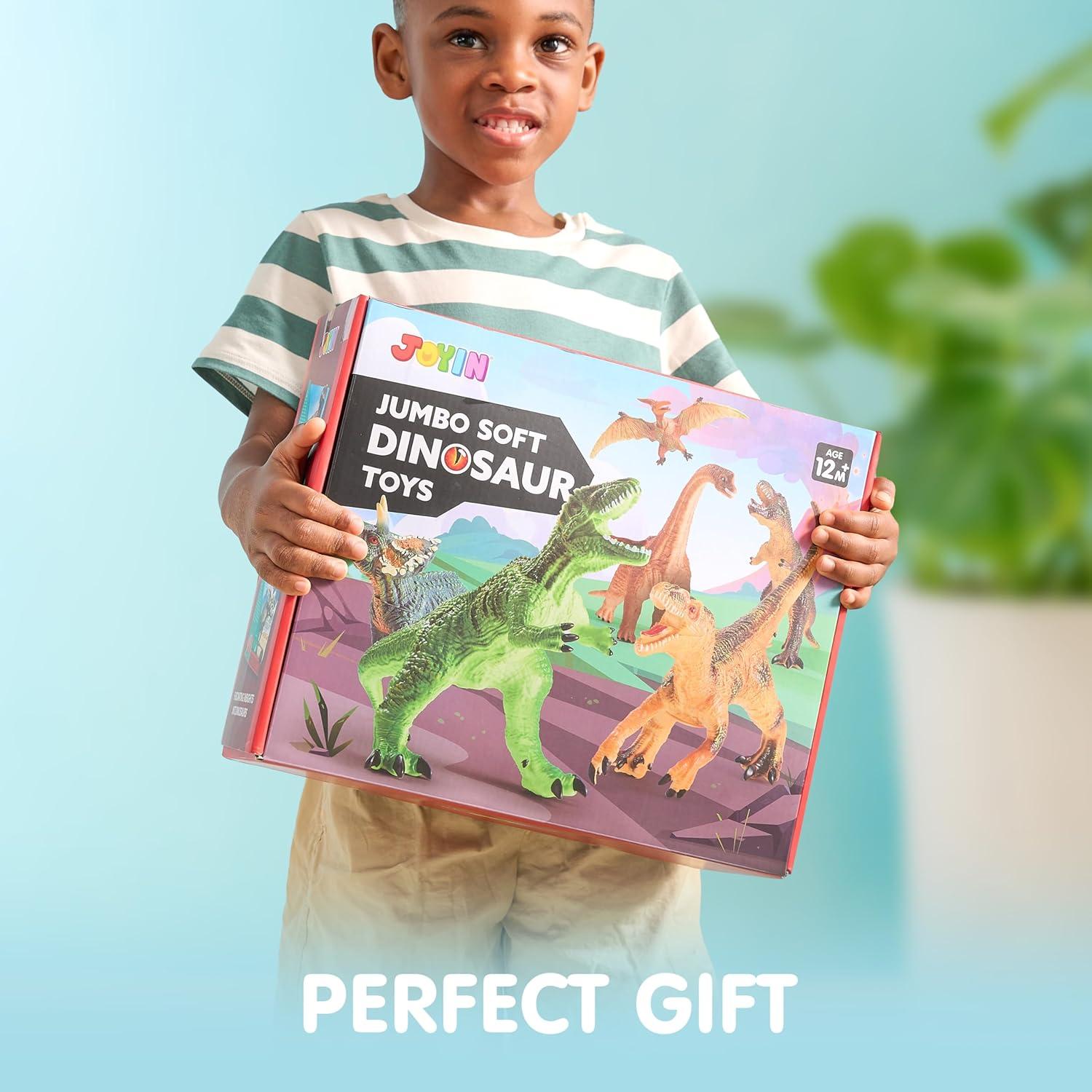 Set de Dinosaurios Jumbo Joyin con Libro Educativo 6 Piezas