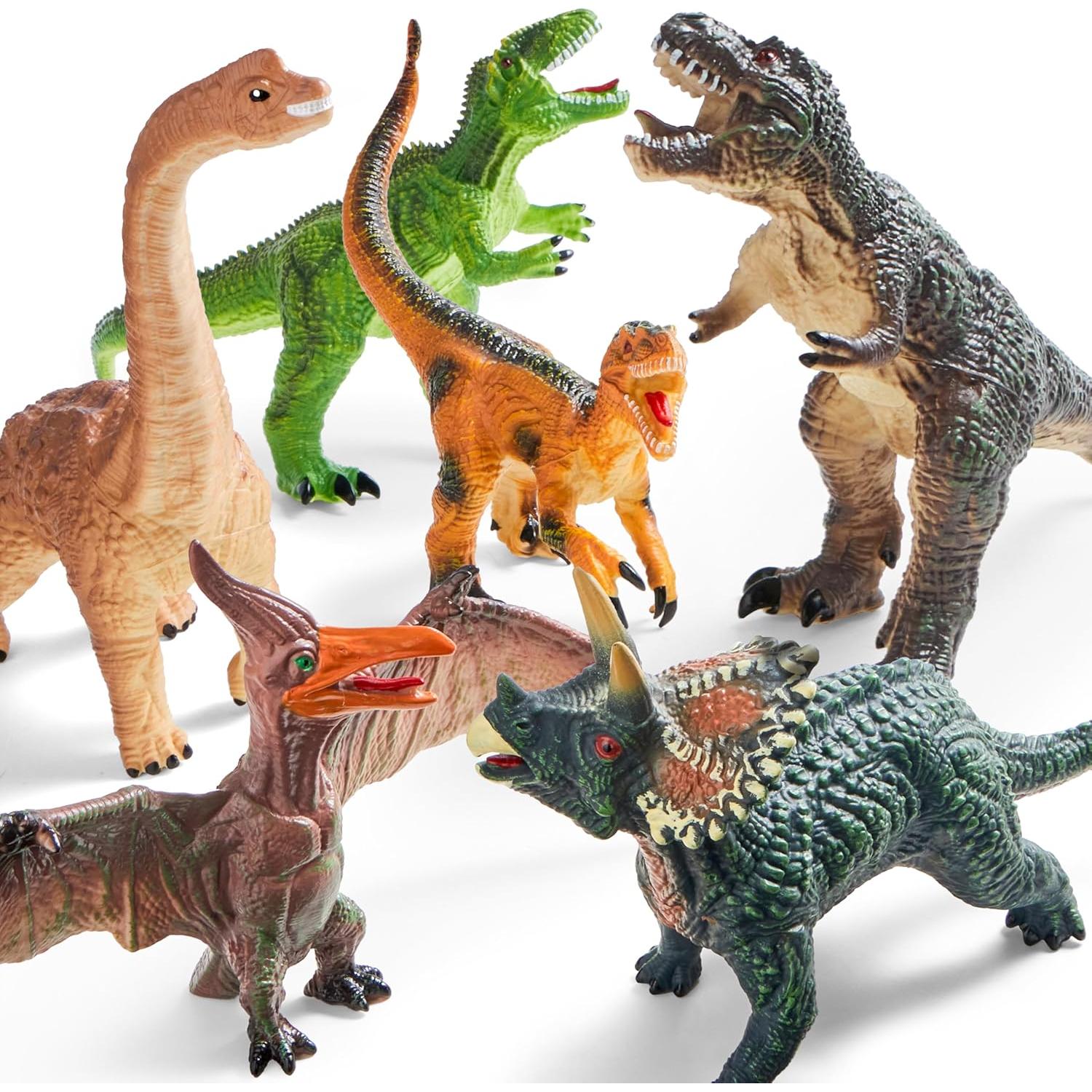 Set de Dinosaurios Jumbo Joyin con Libro Educativo 6 Piezas