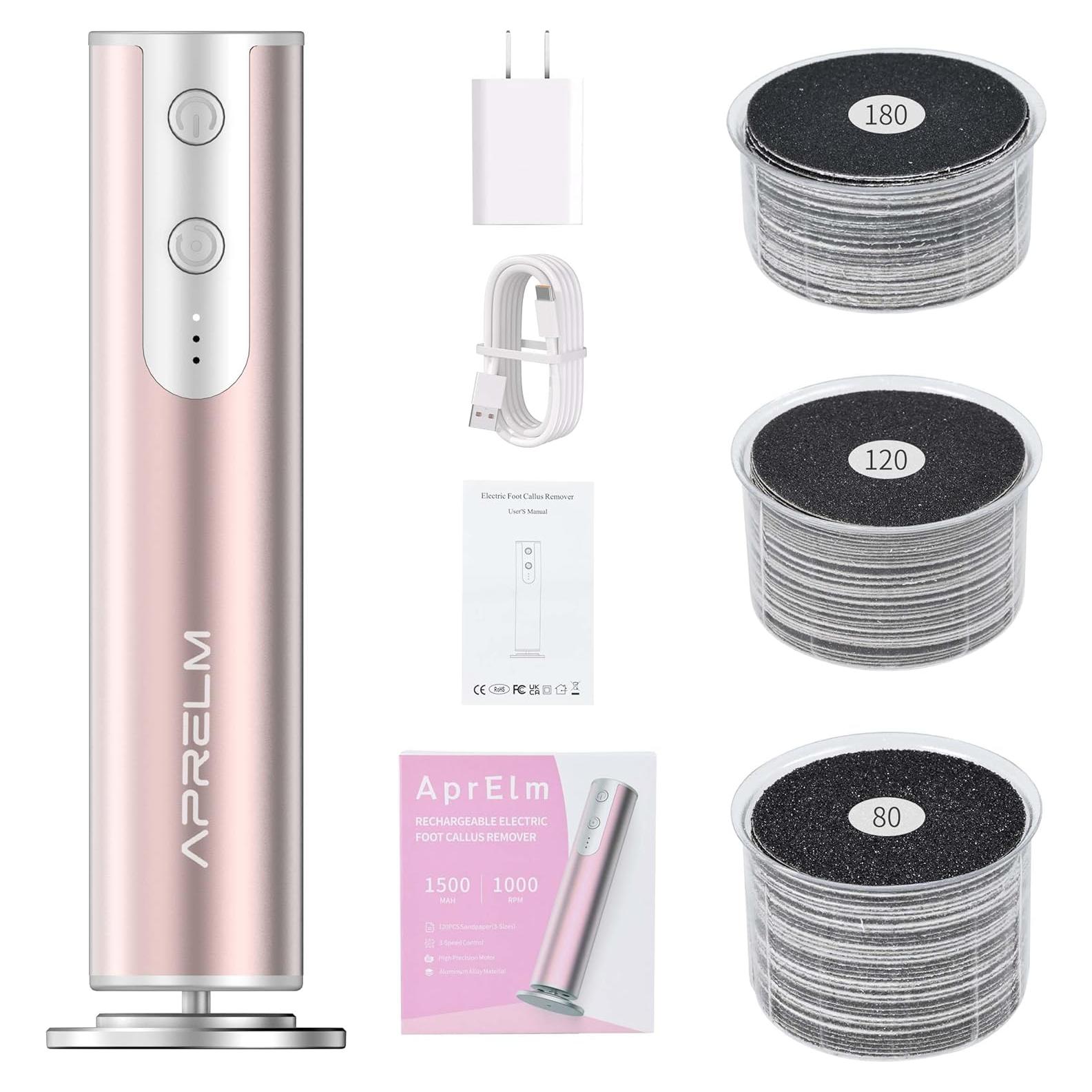 Removedor de Callos Eléctrico APRELM AE-E3 Rosa Claro 900 RPM