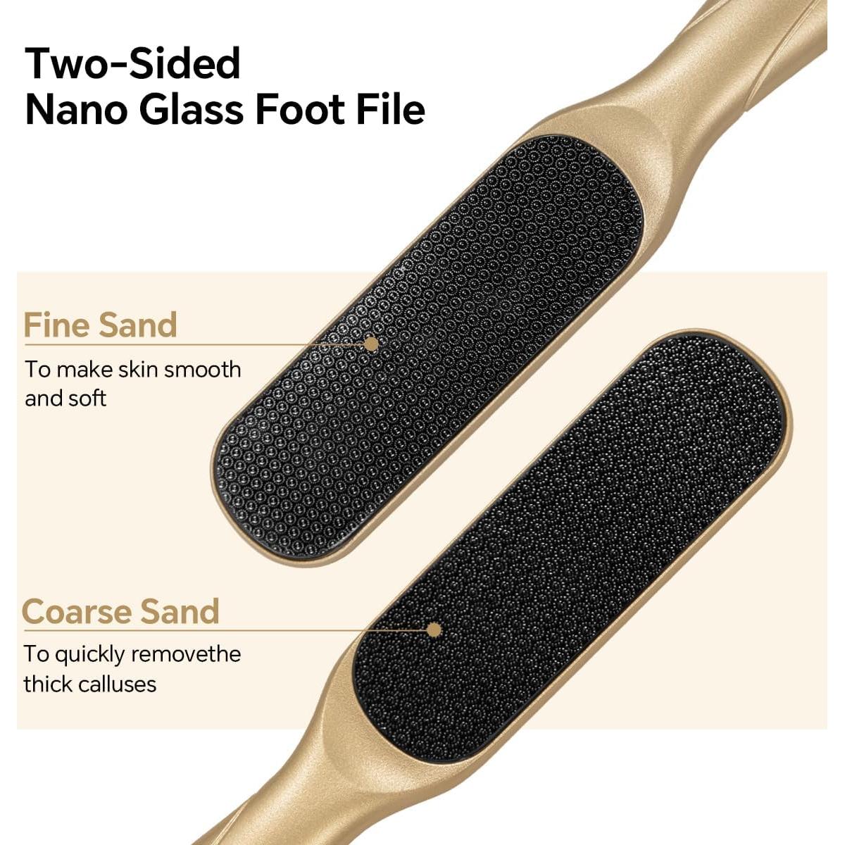 Lima de Pies de Vidrio Nano Lvrzng - Removedor de Callos Doble Cara