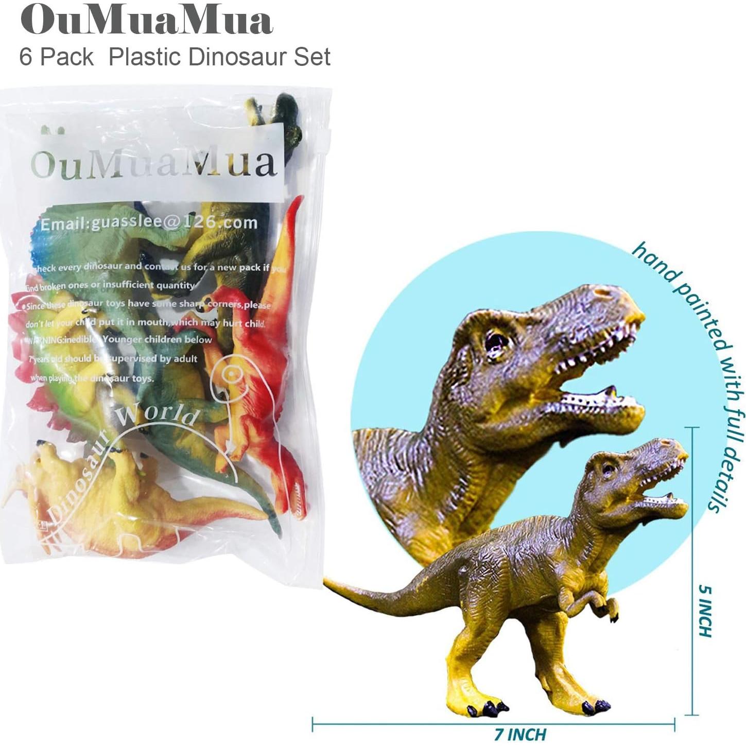 OuMuaMua Set de Dinosaurios 6 Figuras Educativas 15-17 cm
