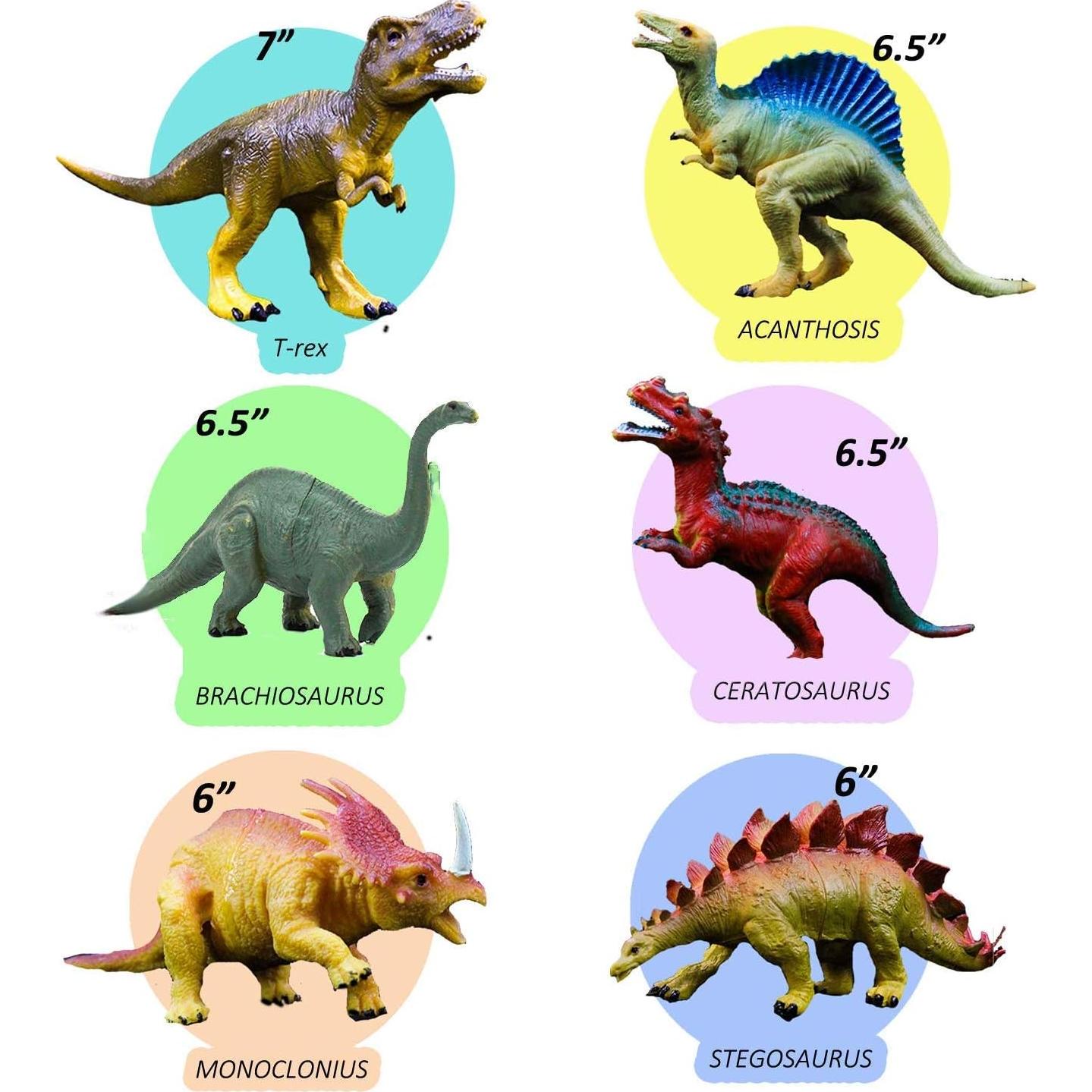 OuMuaMua Set de Dinosaurios 6 Figuras Educativas 15-17 cm