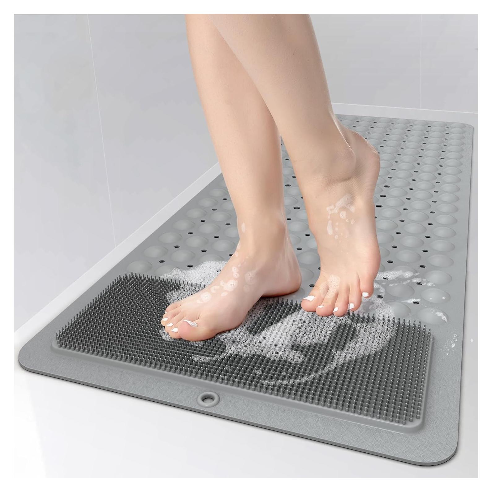 Alfombrilla de Baño Antideslizante Yolife 99x40.6cm con Exfoliador