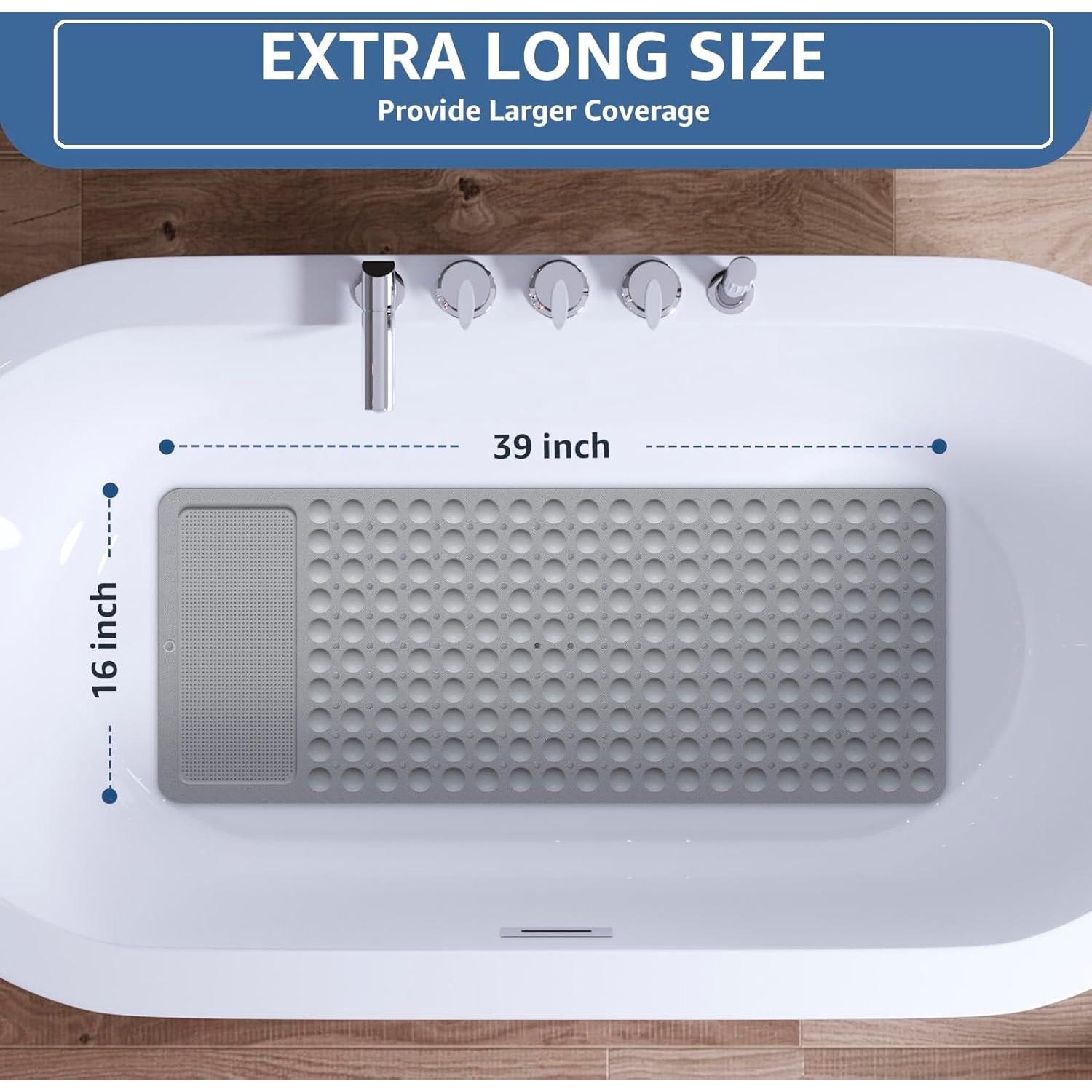 Alfombrilla de Baño Antideslizante Yolife 99x40.6cm con Exfoliador