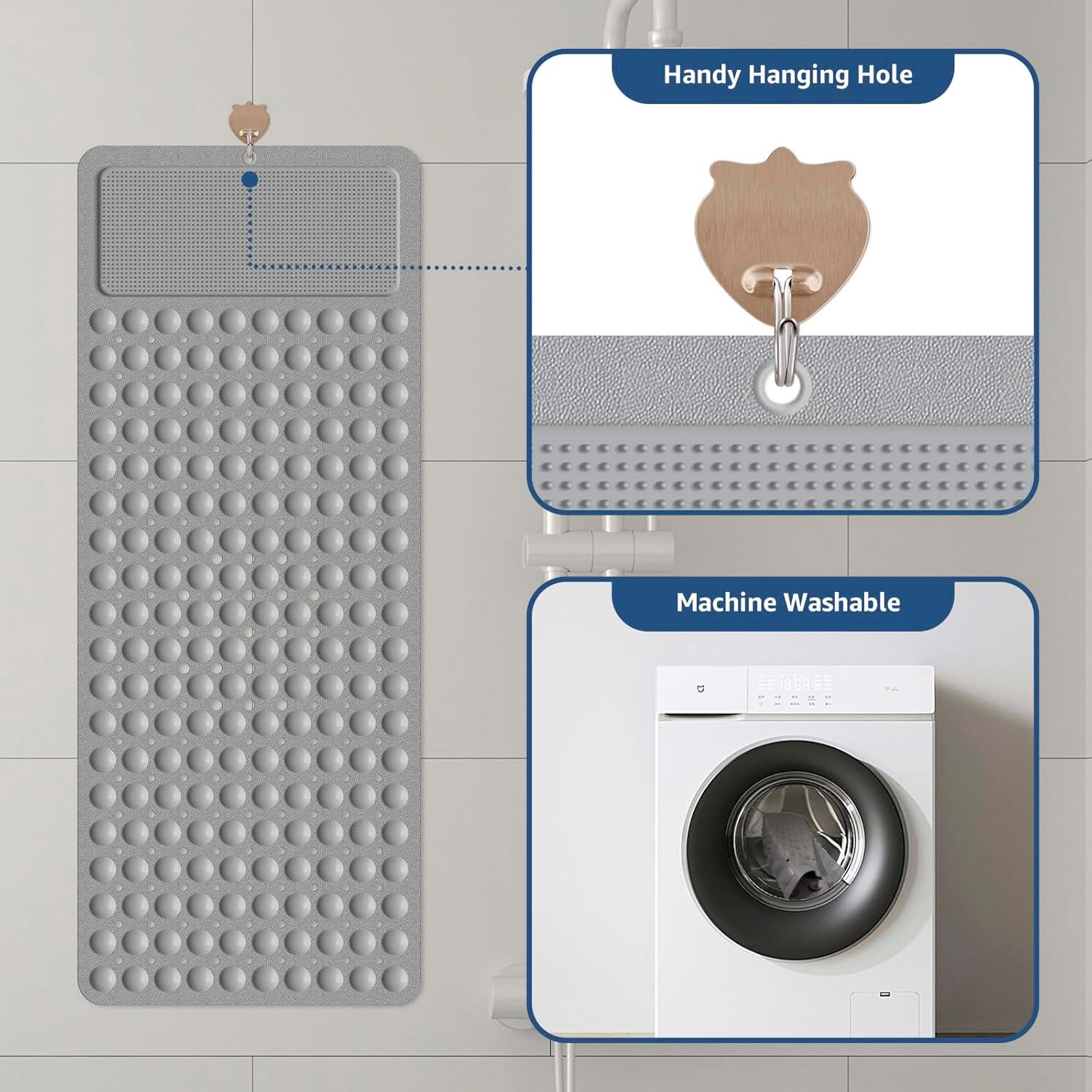 Alfombrilla de Baño Antideslizante Yolife 99x40.6cm con Exfoliador