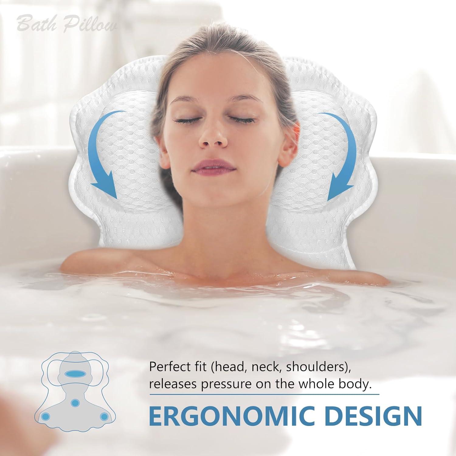 Almohada de Baño SetSail Ergonómica con Ventosas 45.7x45.7cm