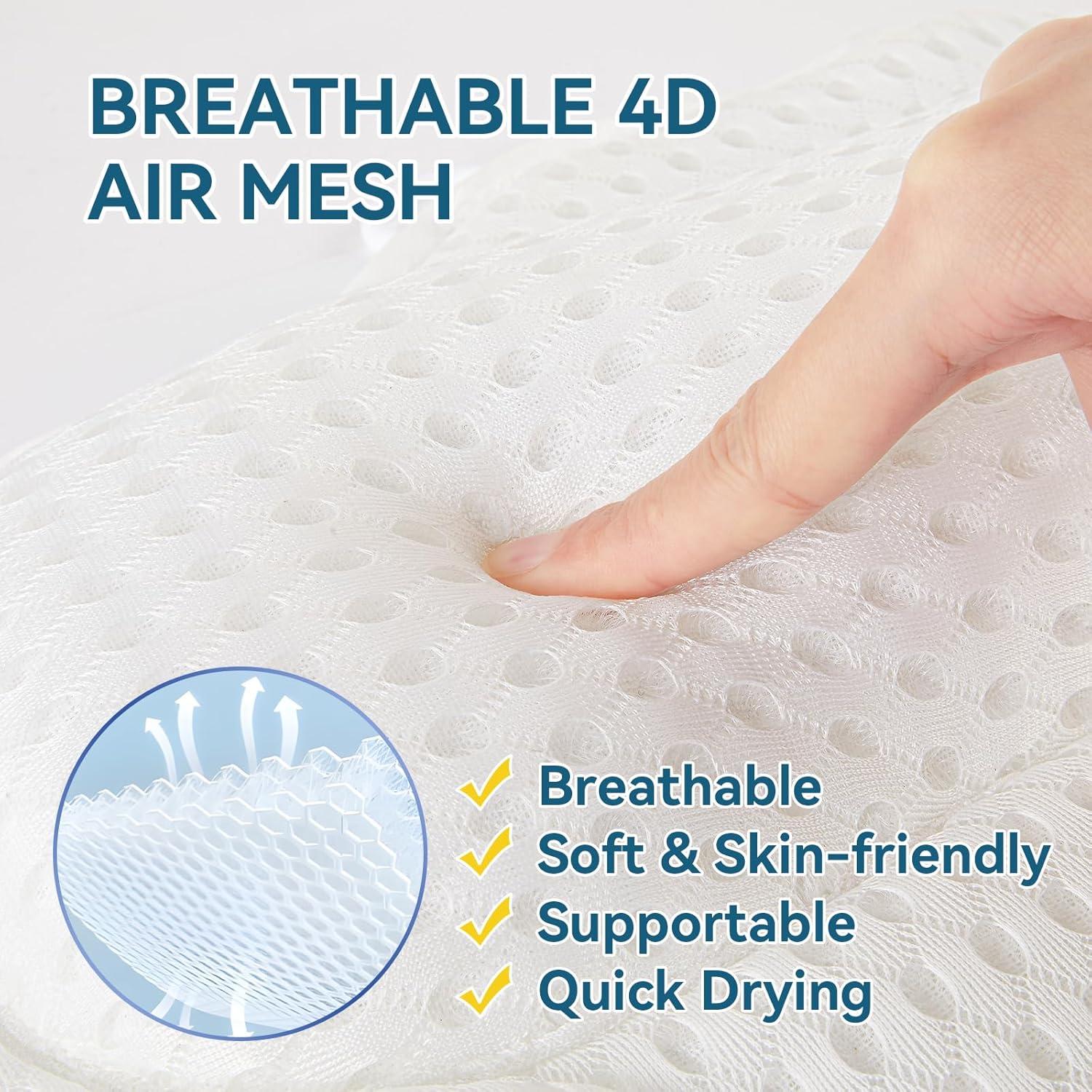 Almohada de Baño Silkena Ergonómica con Ventosas Antideslizantes